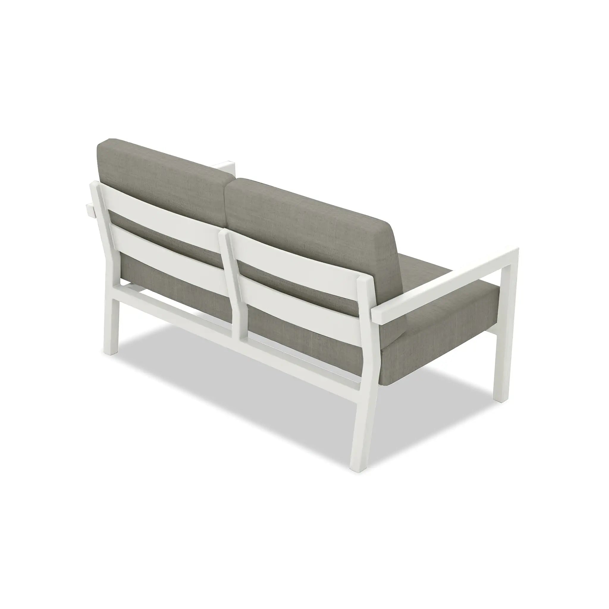 Pacifica Loveseat Aluminum#Finish_White#Fabric_Canvas Charcoal