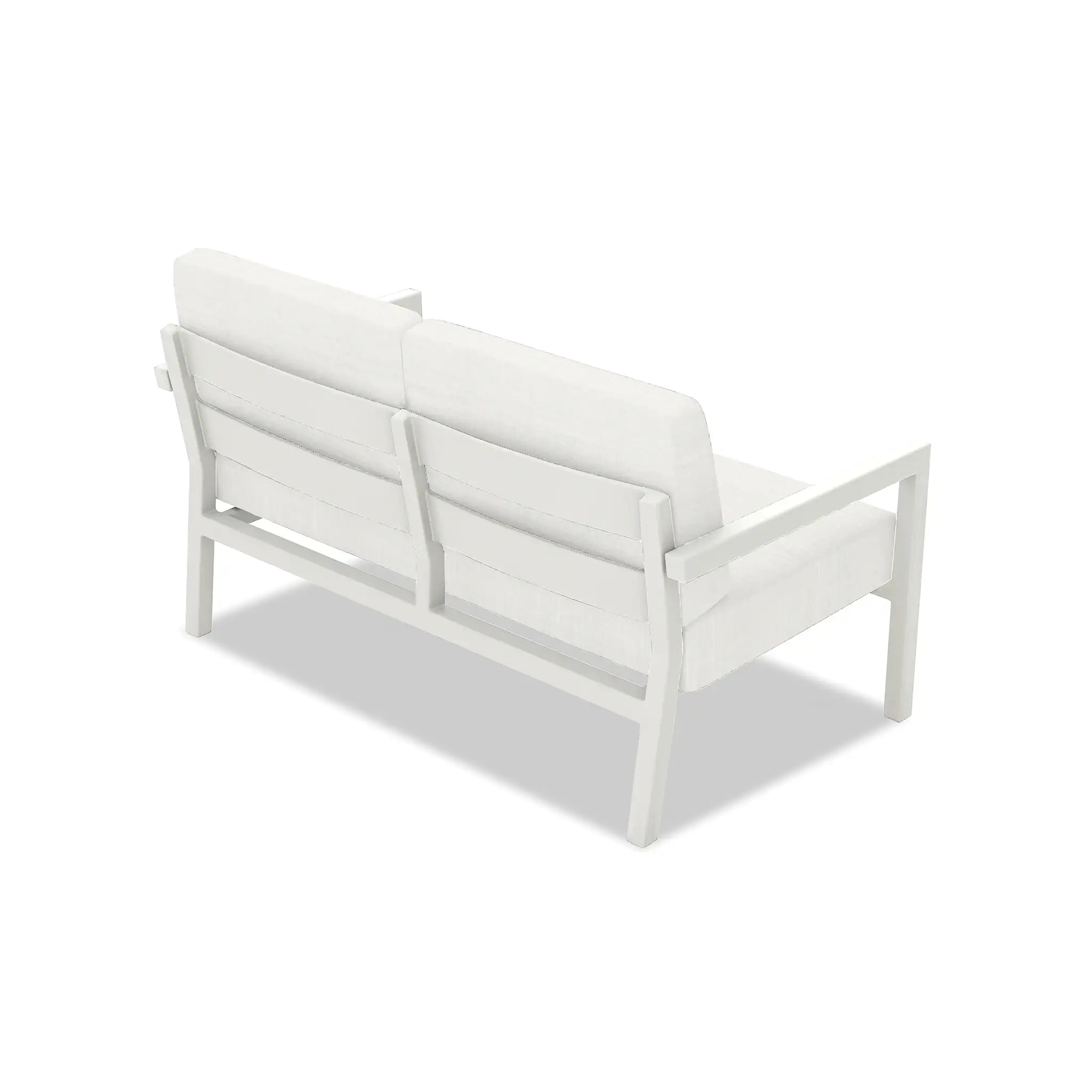 Pacifica Loveseat Aluminum#Finish_White#Fabric_Canvas Natural