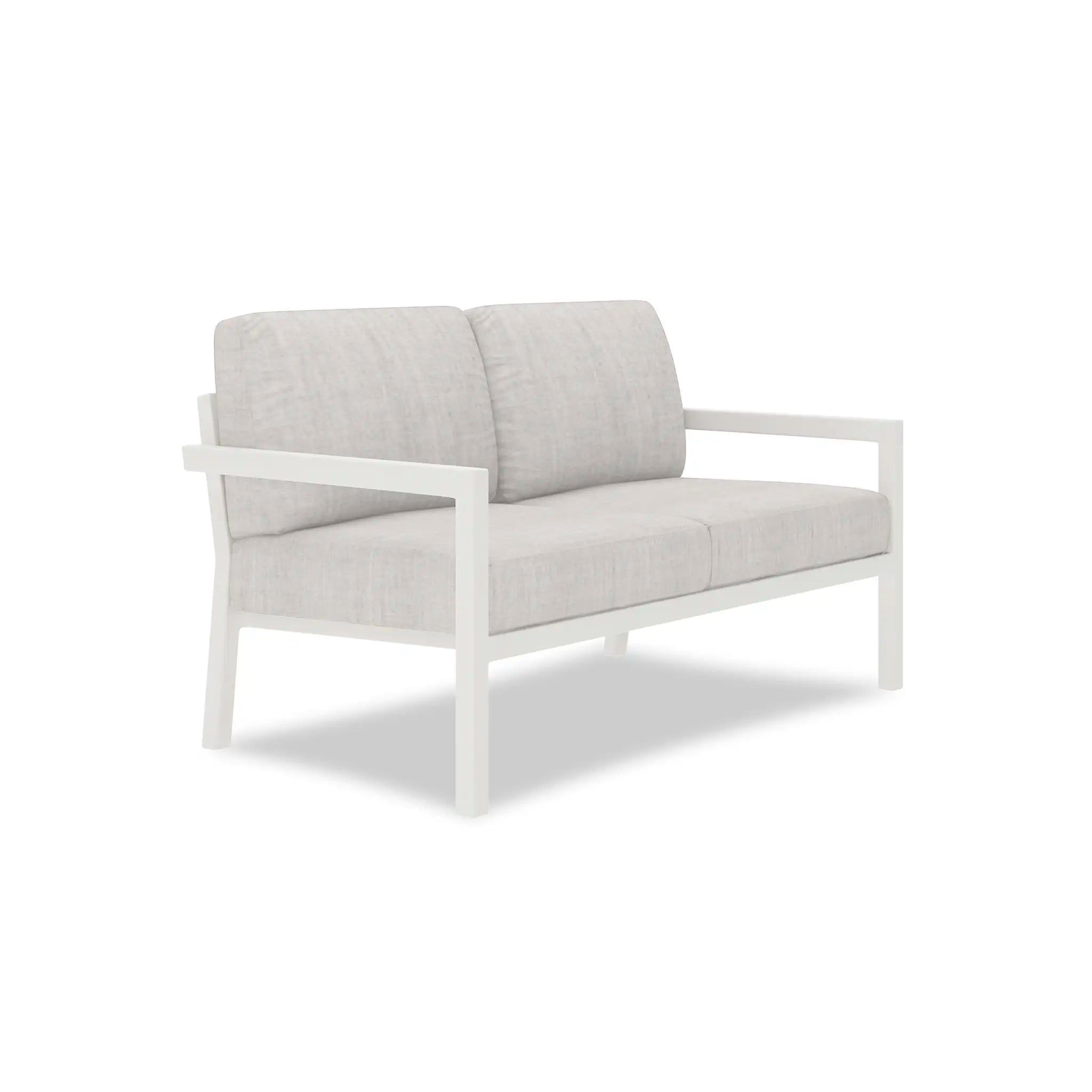 Pacifica Loveseat Aluminum#Finish_White#Fabric_Cast Silver