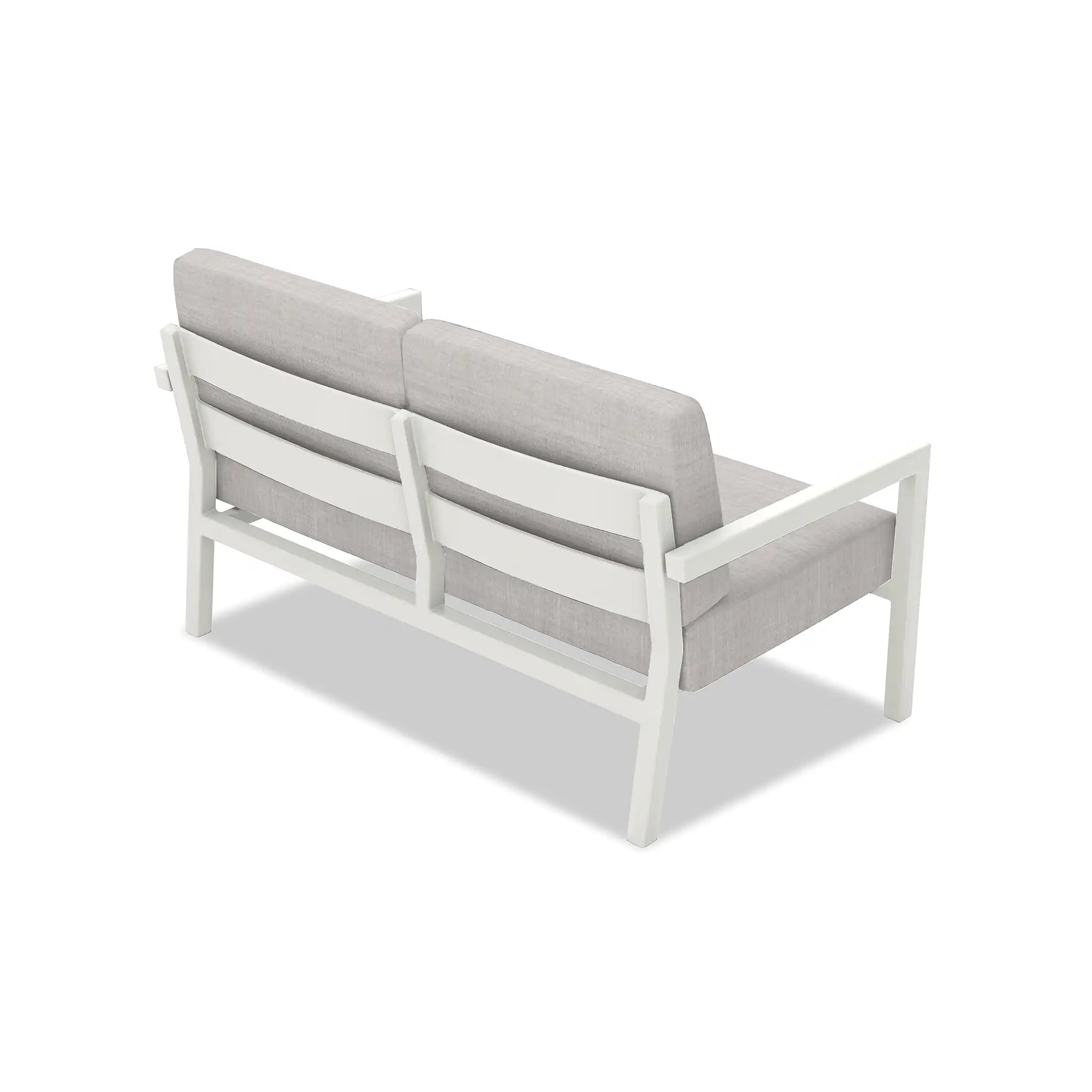 Pacifica Loveseat Aluminum#Finish_White#Fabric_Cast Silver