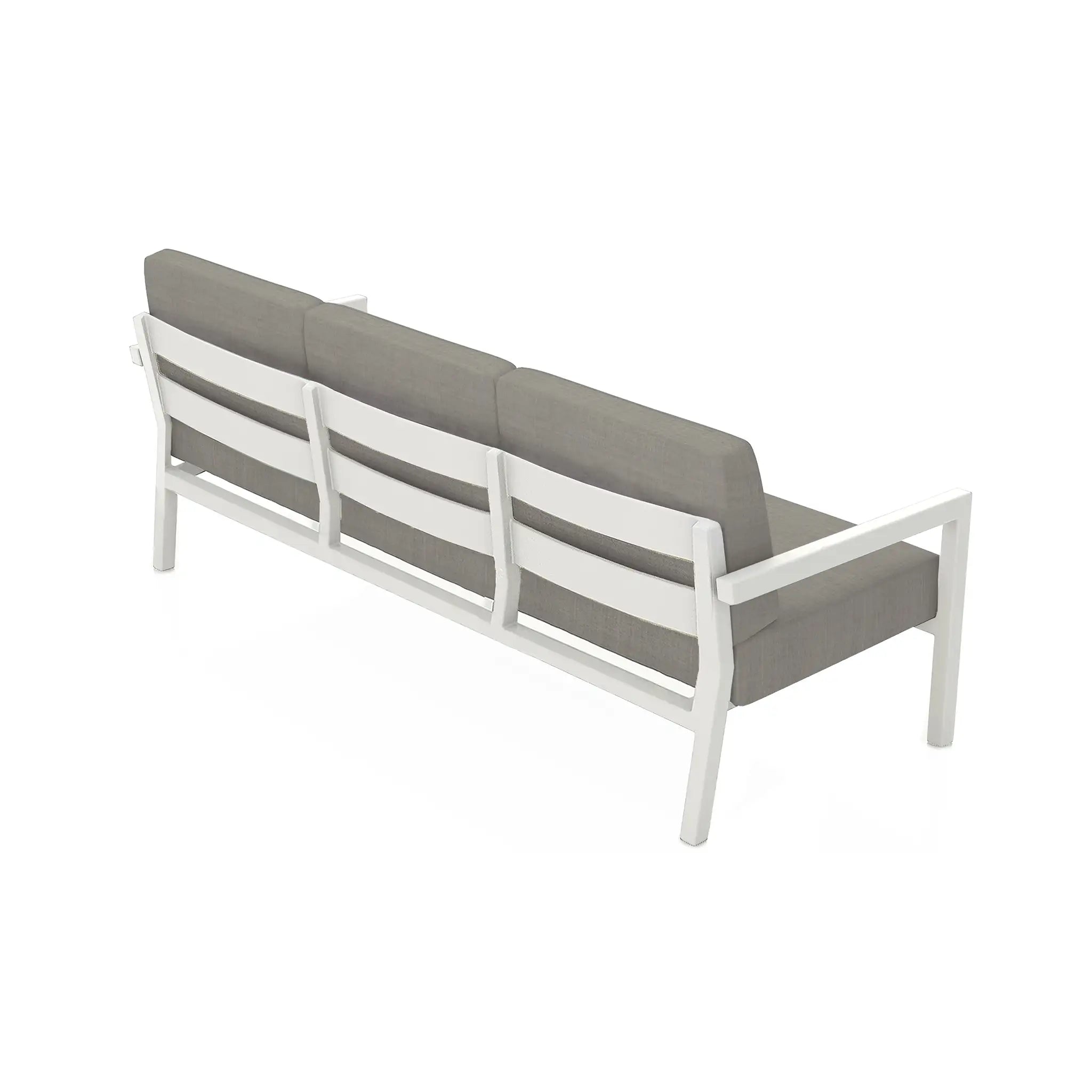 Pacifica Aluminum Sofa#Finish_White#Fabric_Canvas Charcoal