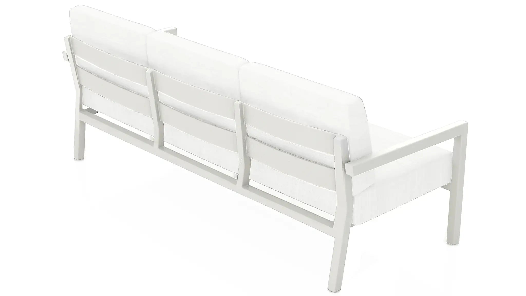 Pacifica Aluminum Sofa#Finish_White#Fabric_Canvas Natural