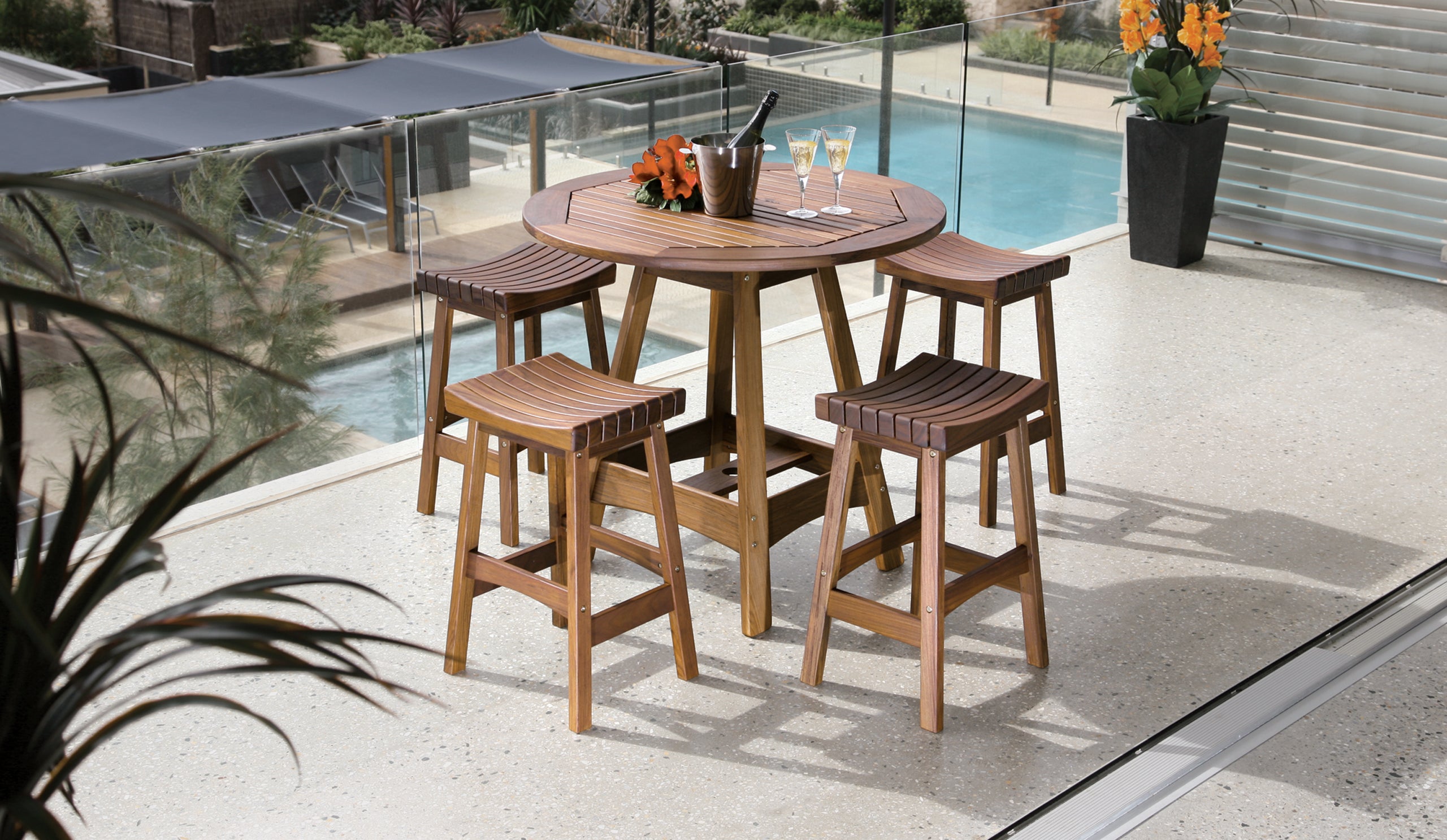 Heritage Sunset Ipe Wood Bar Stool