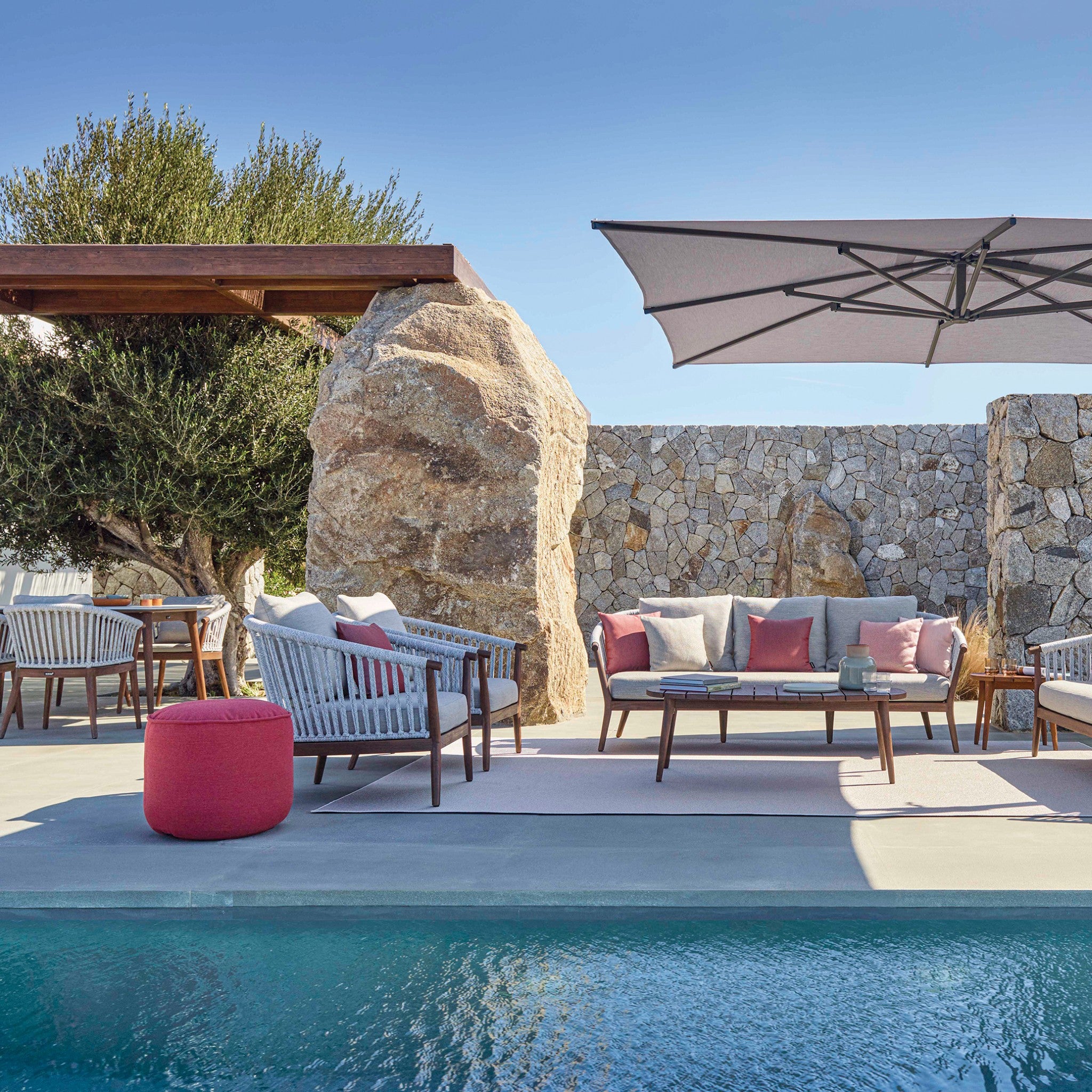 10' Square Aluminum Sidepost Tilt Umbrella