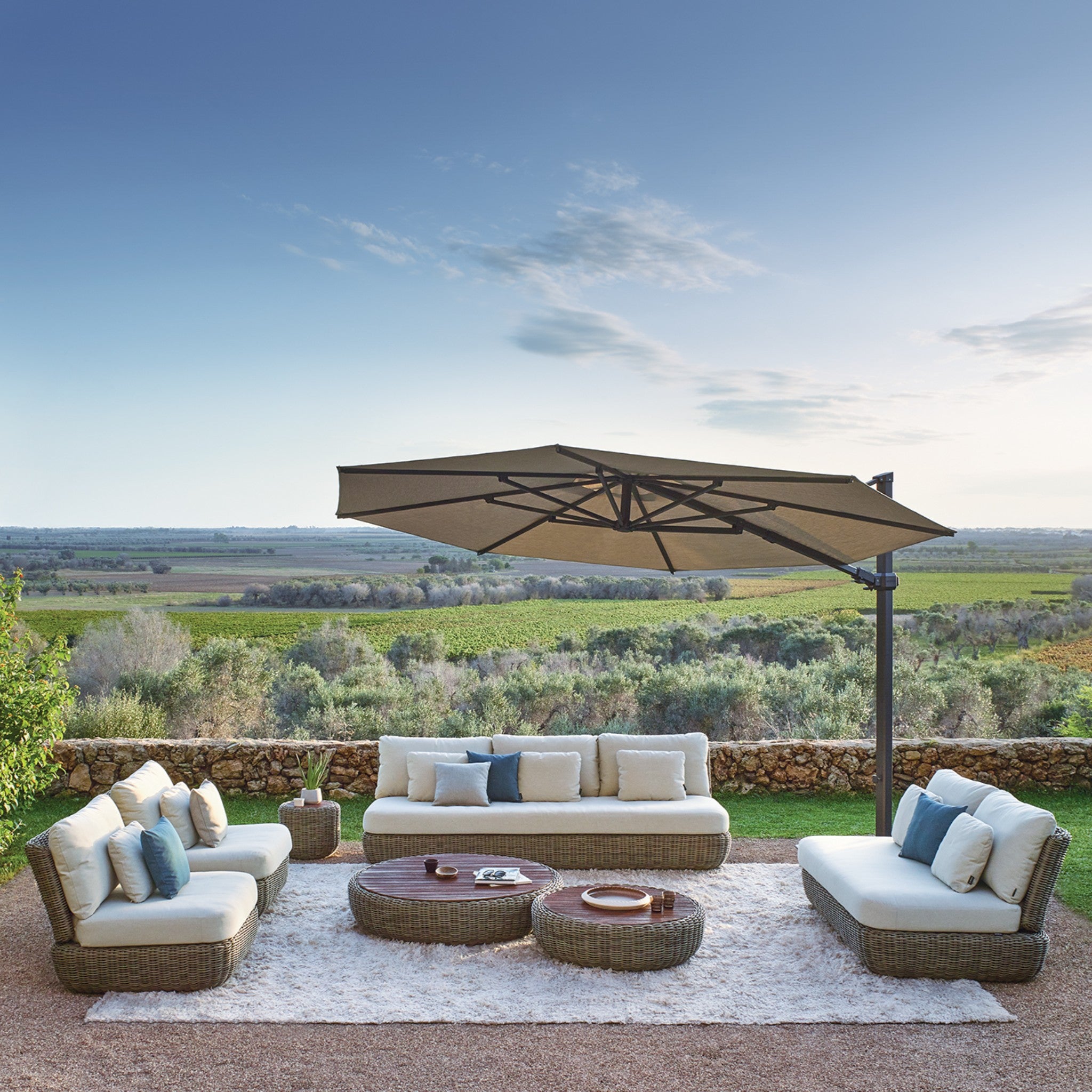 11.5' Octagon Aluminum Sidepost Tilt Umbrella