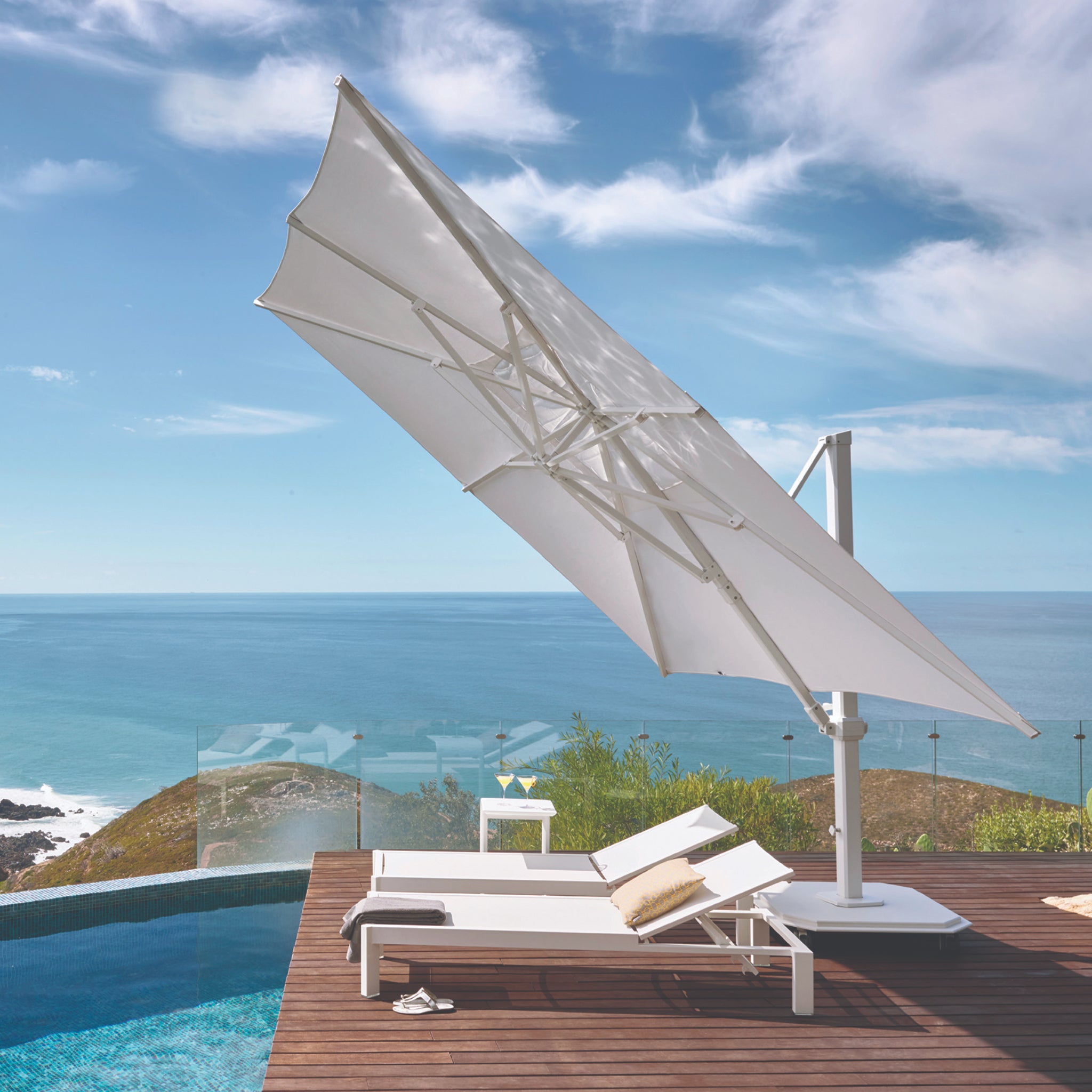 10' x 14' Rectangle Aluminum Sidepost Tilt Umbrella