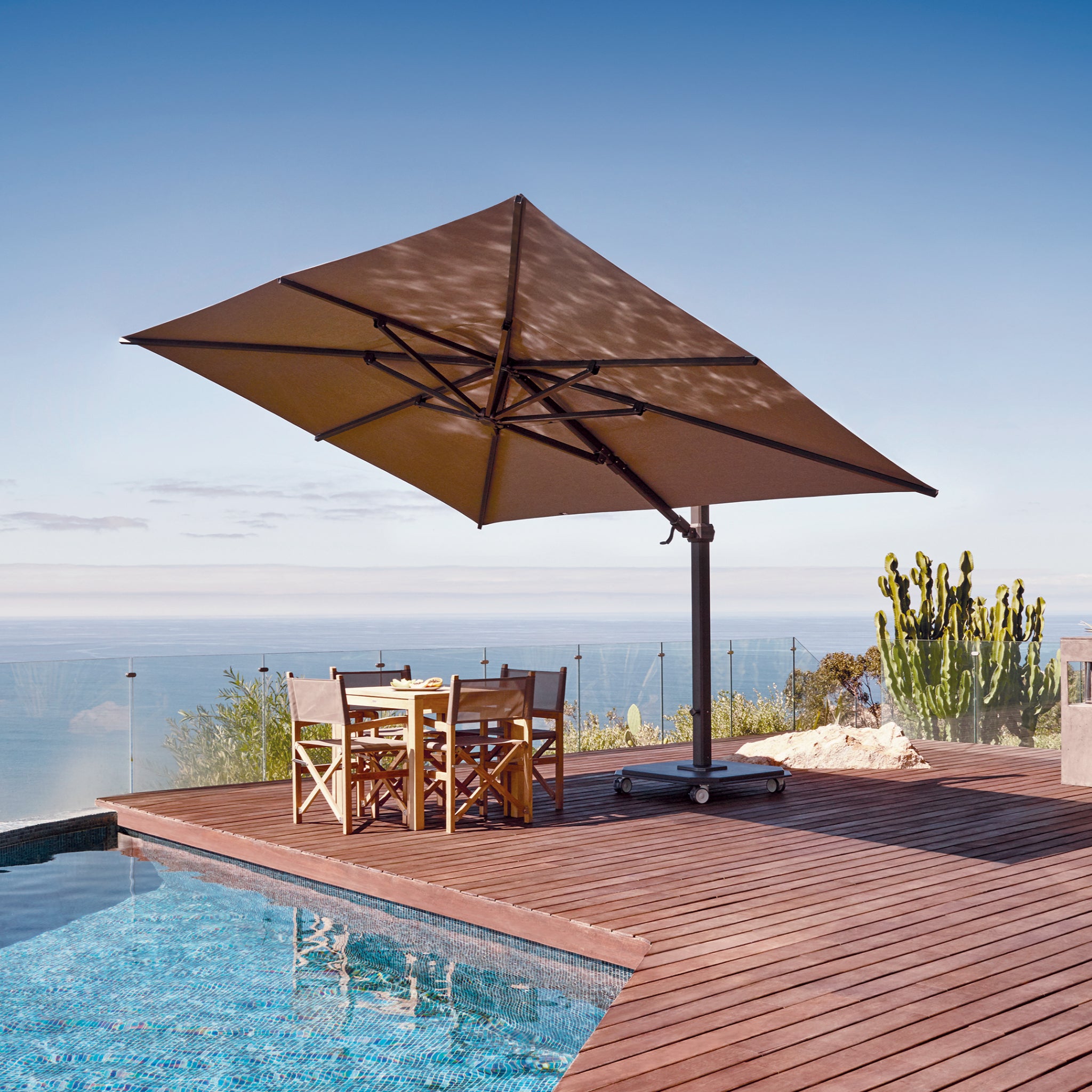 10' x 14' Rectangle Aluminum Sidepost Tilt Umbrella