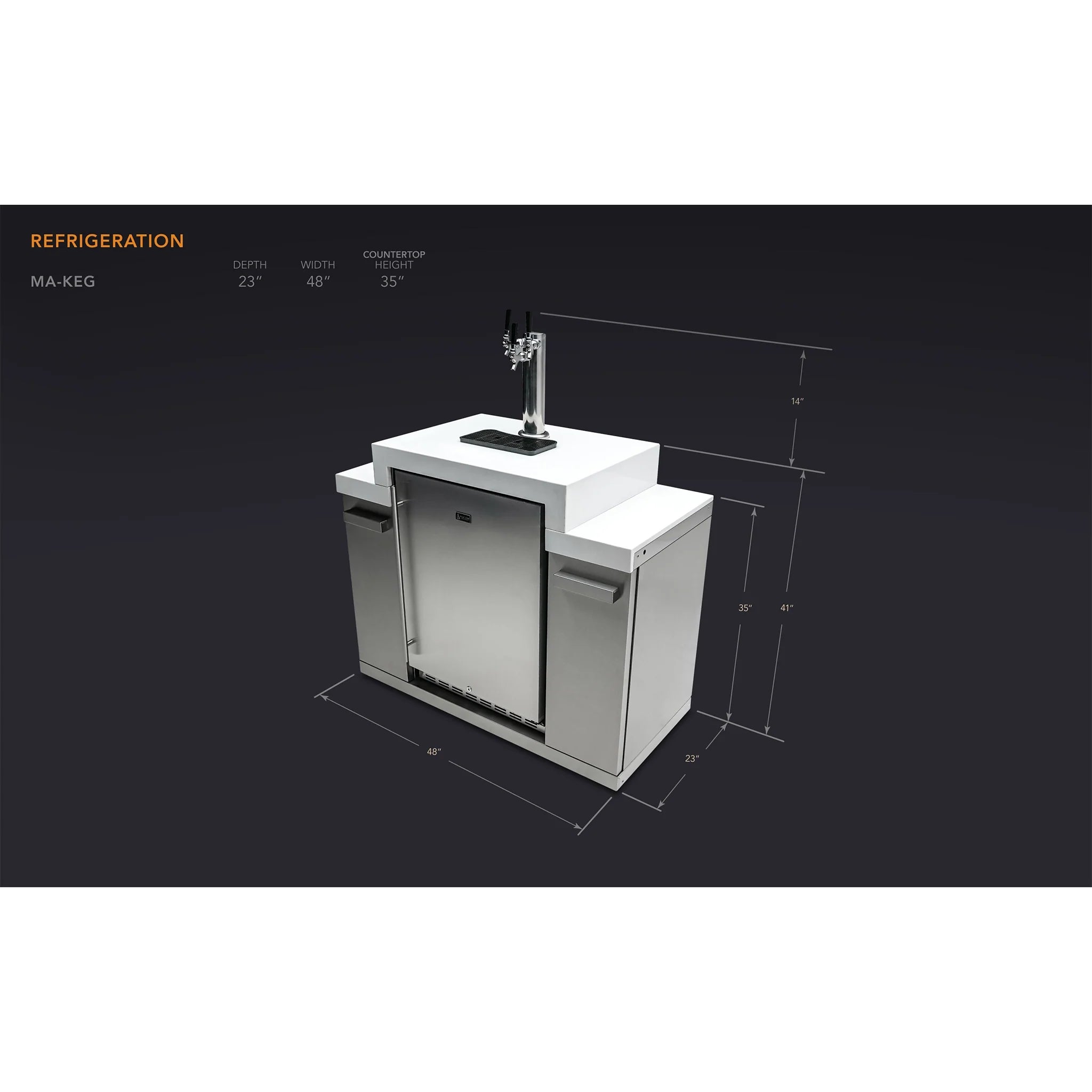 Stainless Steel Outdoor Rated Freestanding Kegerator