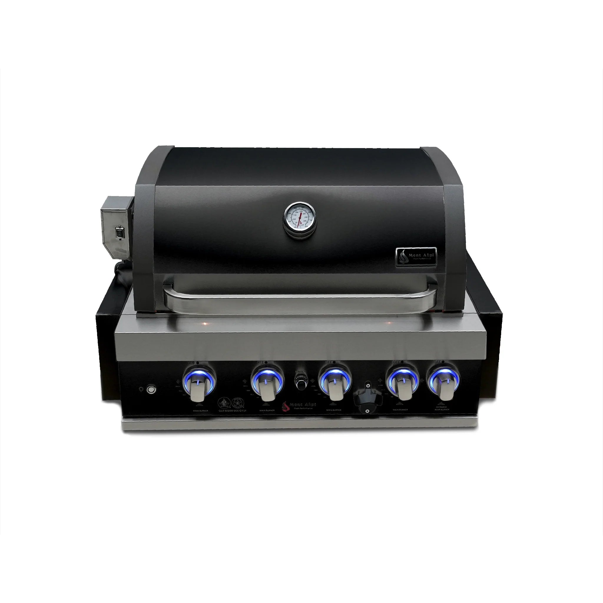 32" Black Stainless Steel 4-Burner Built-In Propane Gas Grill