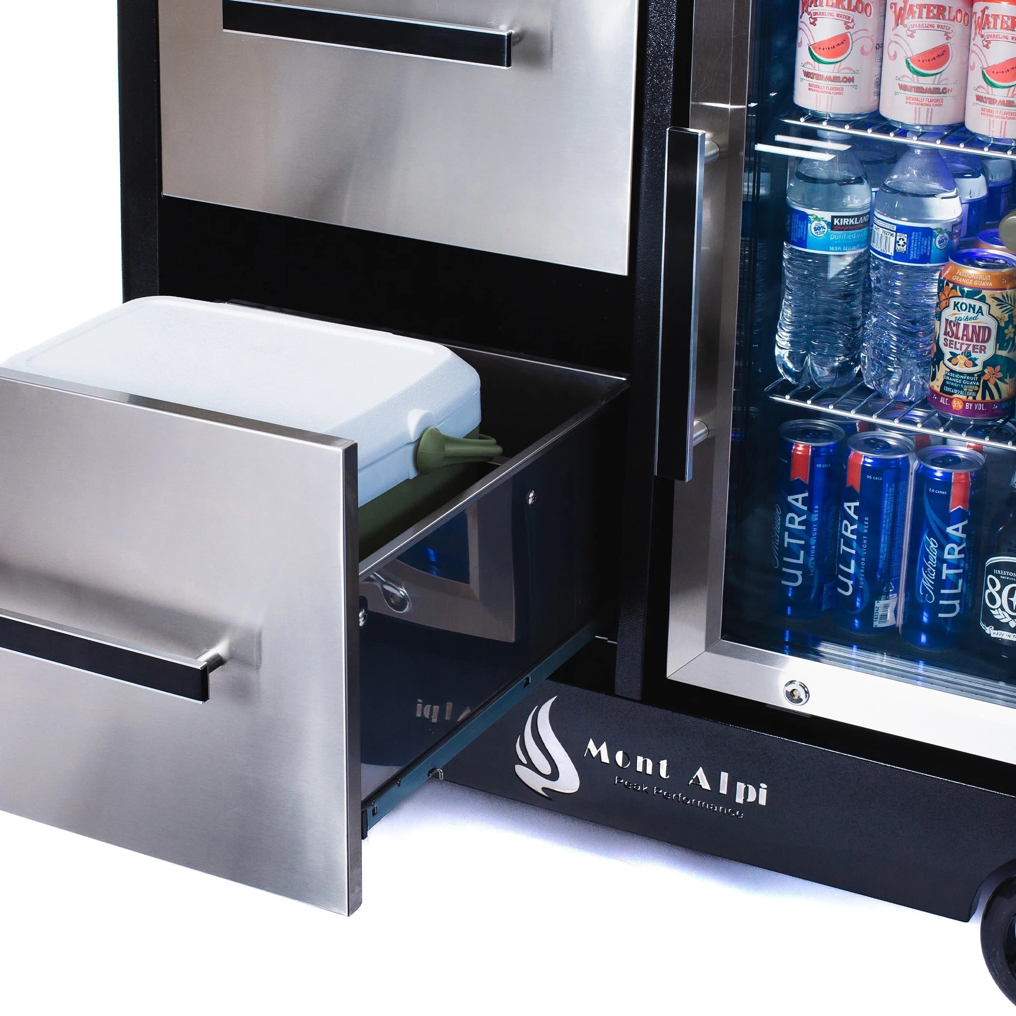 Stainless Steel Large Outdoor Prep Center and Bar Cart