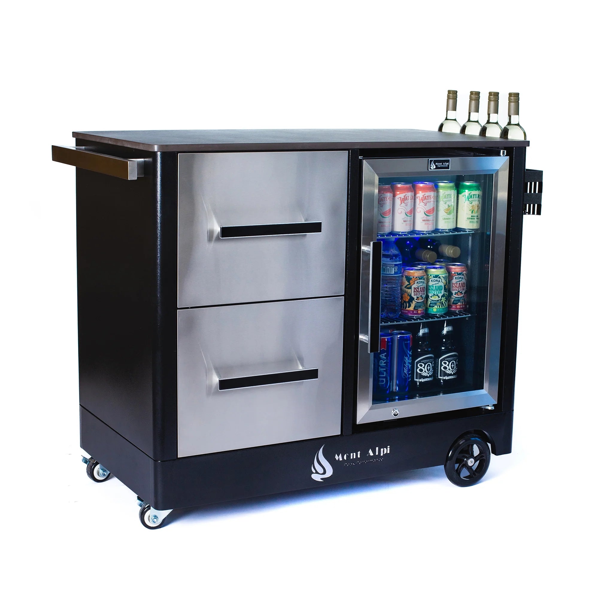 Stainless Steel Large Outdoor Prep Center and Bar Cart