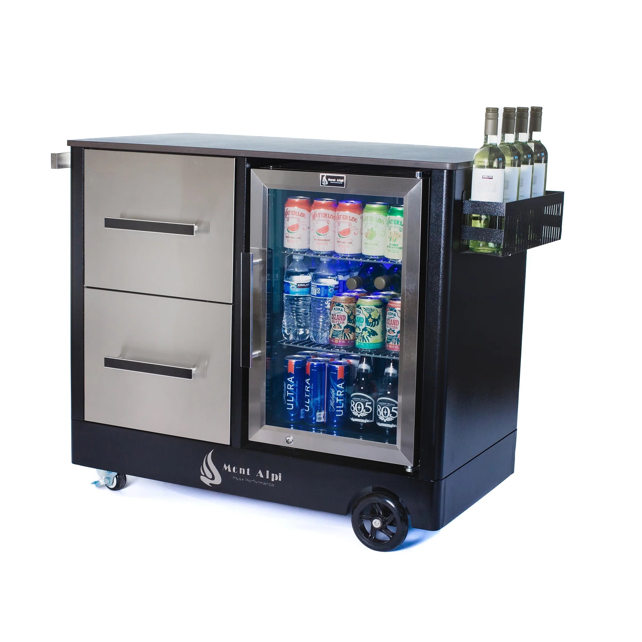 Stainless Steel Large Outdoor Prep Center and Bar Cart