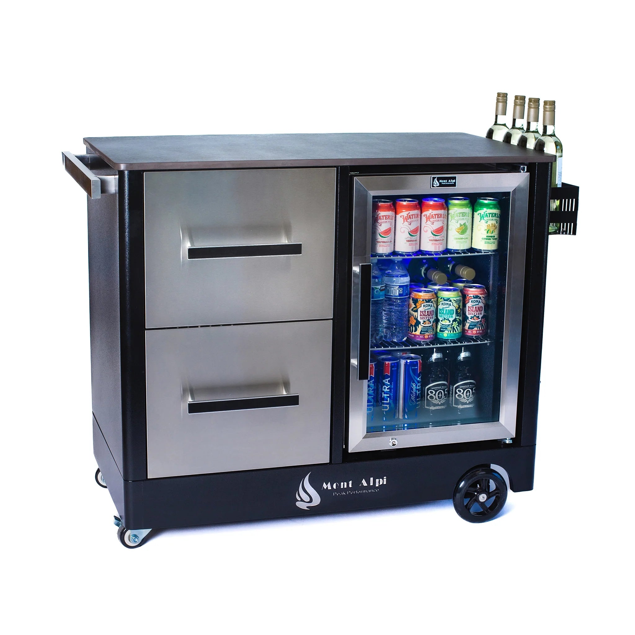 Stainless Steel Large Outdoor Prep Center and Bar Cart