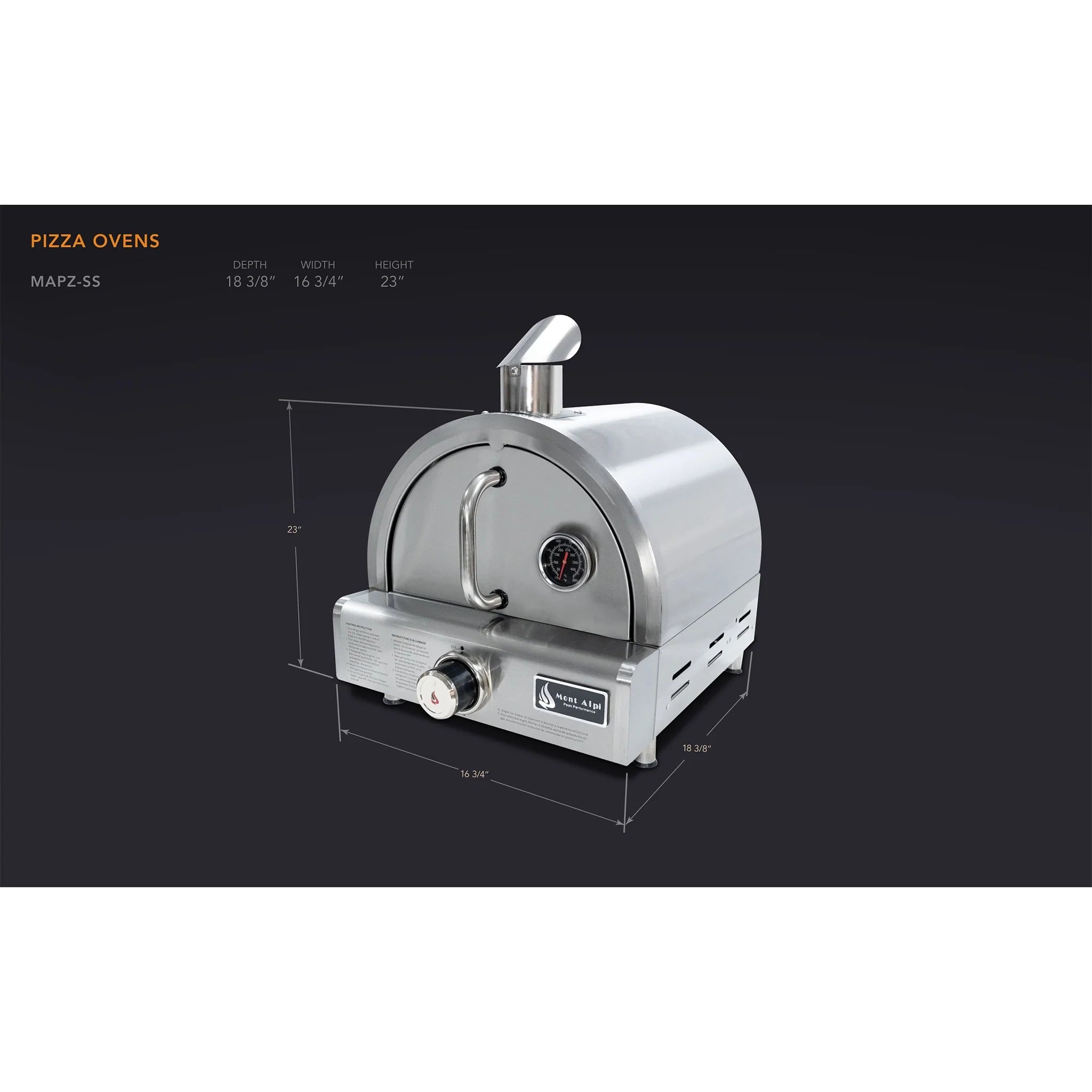 Stainless Steel Portable Propane Gas Outdoor Pizza Oven