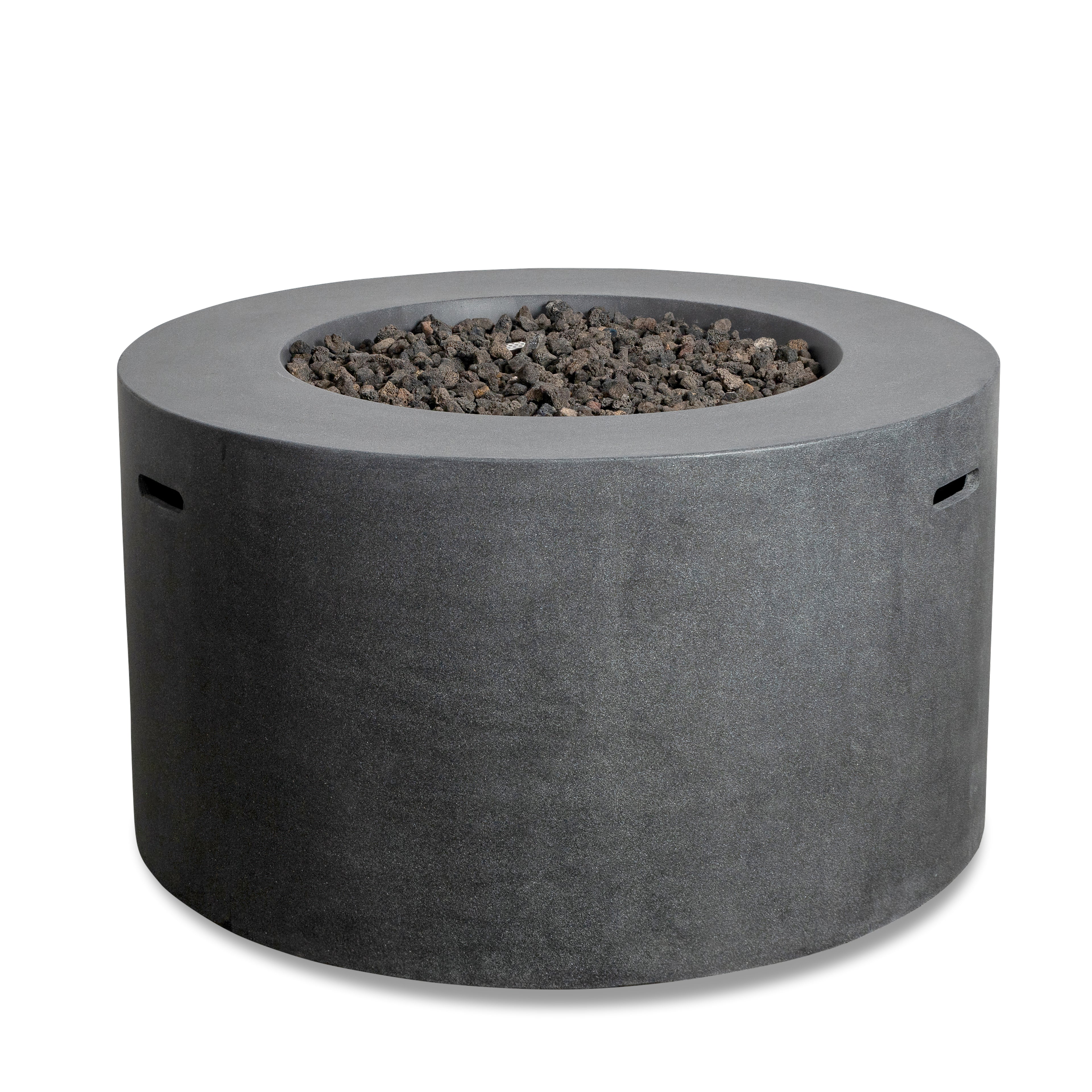 Beton 42" Round Concrete Propane Gas Fire Pit with Access Door#Finish_Graphite