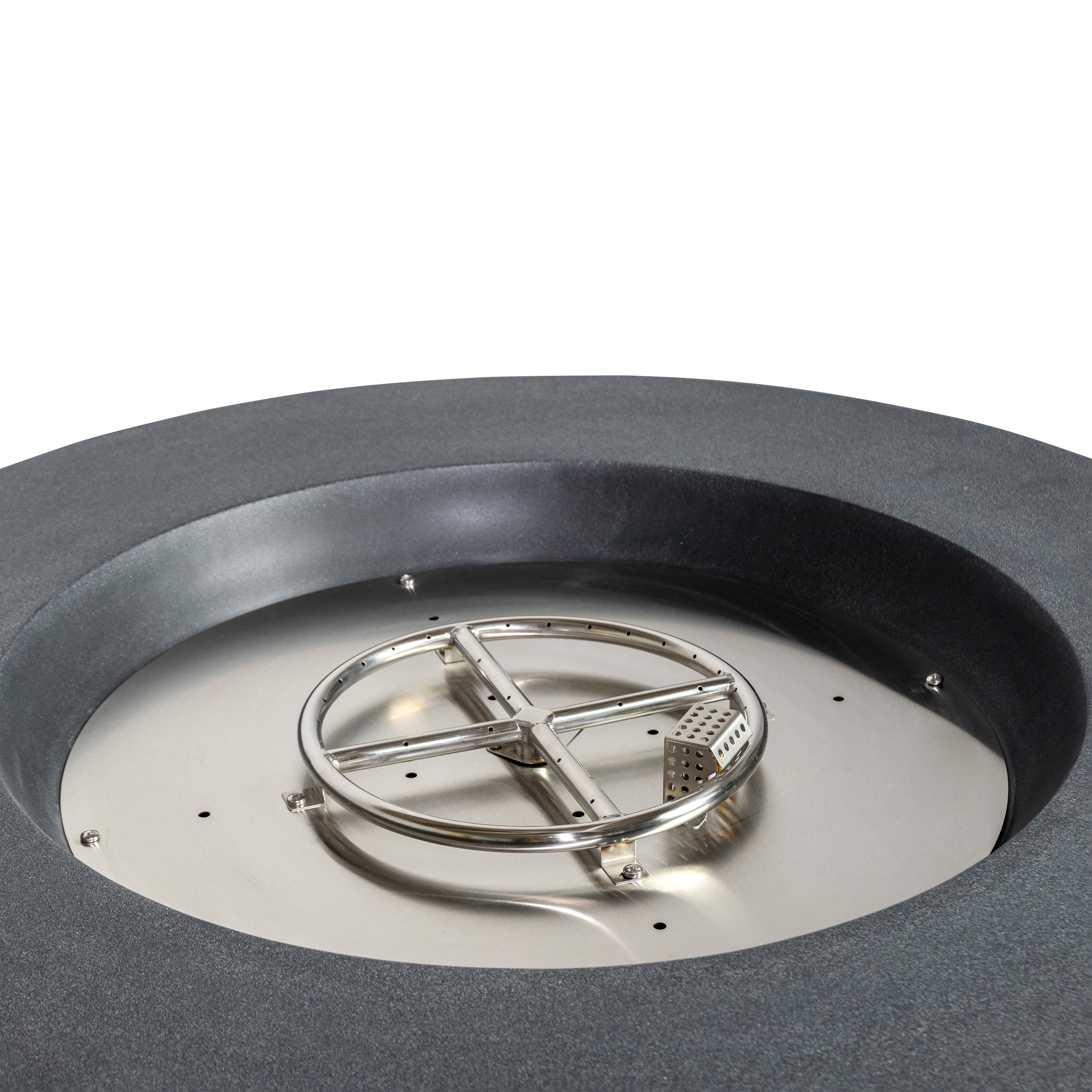 Beton 42" Round Concrete Propane Gas Fire Pit with Access Door#Finish_Graphite