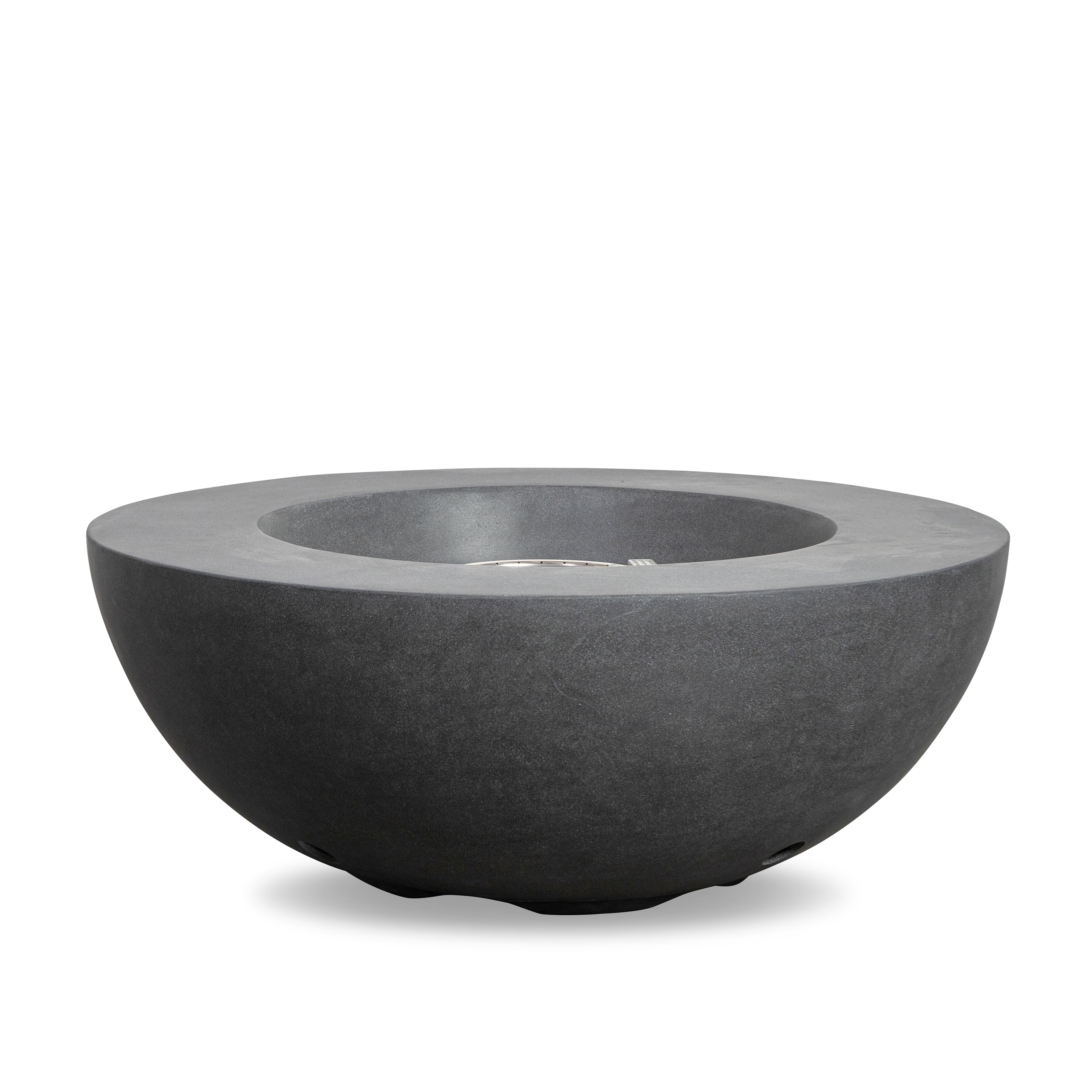 Beton 42" Round Bowl Concrete Natural Gas Fire Pit with Push Button Ignition#Finish_Graphite