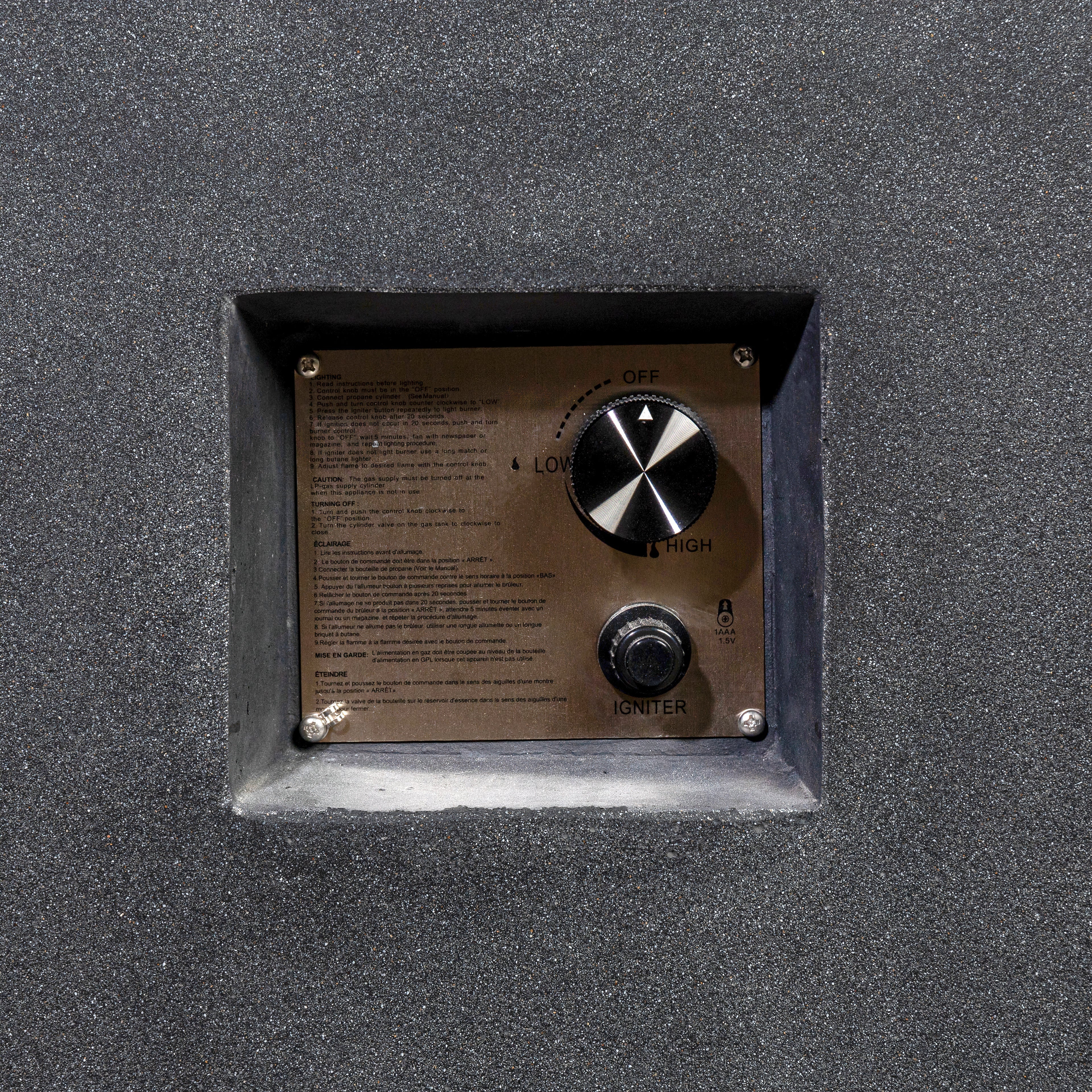 Beton 42" Square Hidden Propane Tank Gas Fire Pit#Finish_Graphite