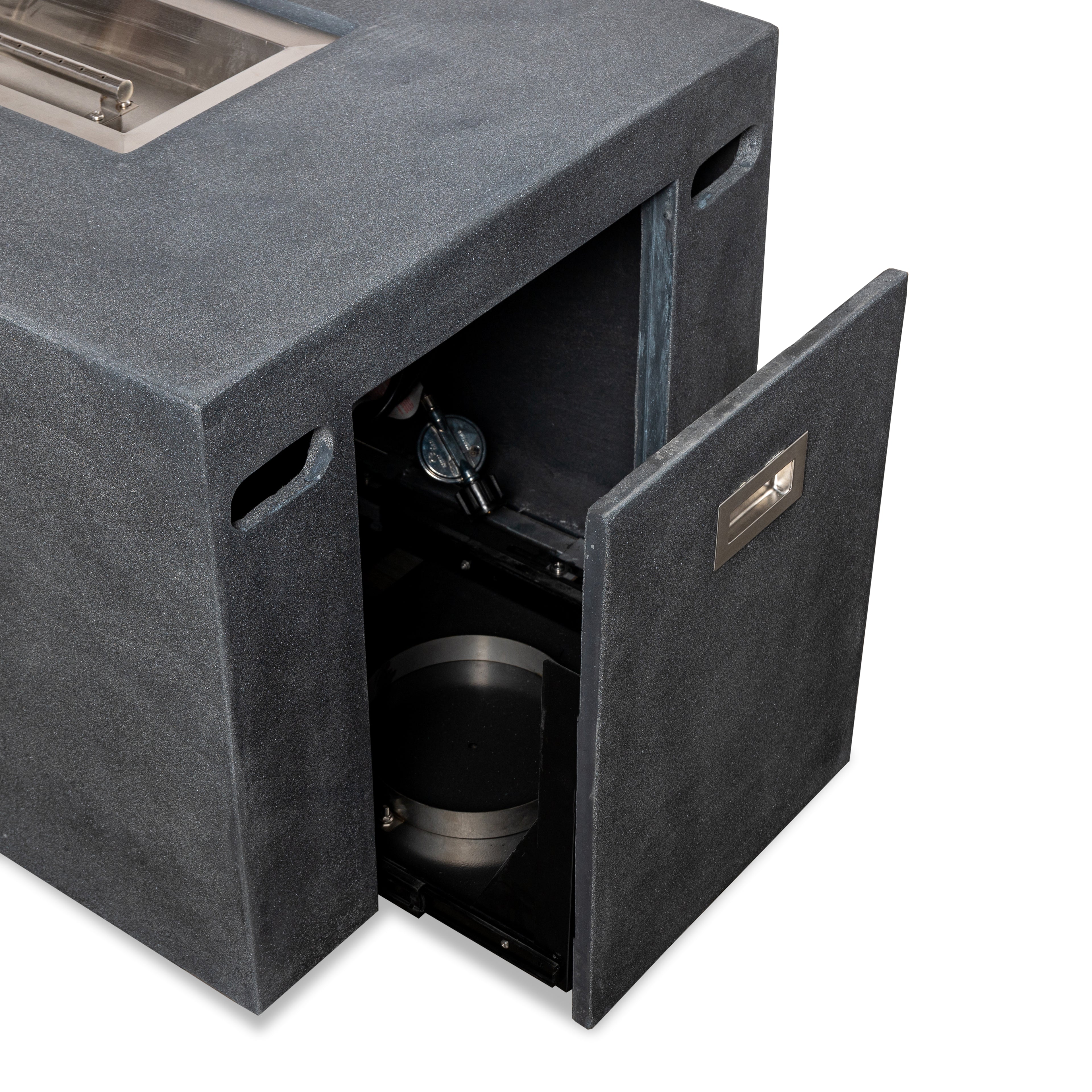 Beton 55" Rectangular Hidden Propane Gas Fire Pit#Finish_Graphite