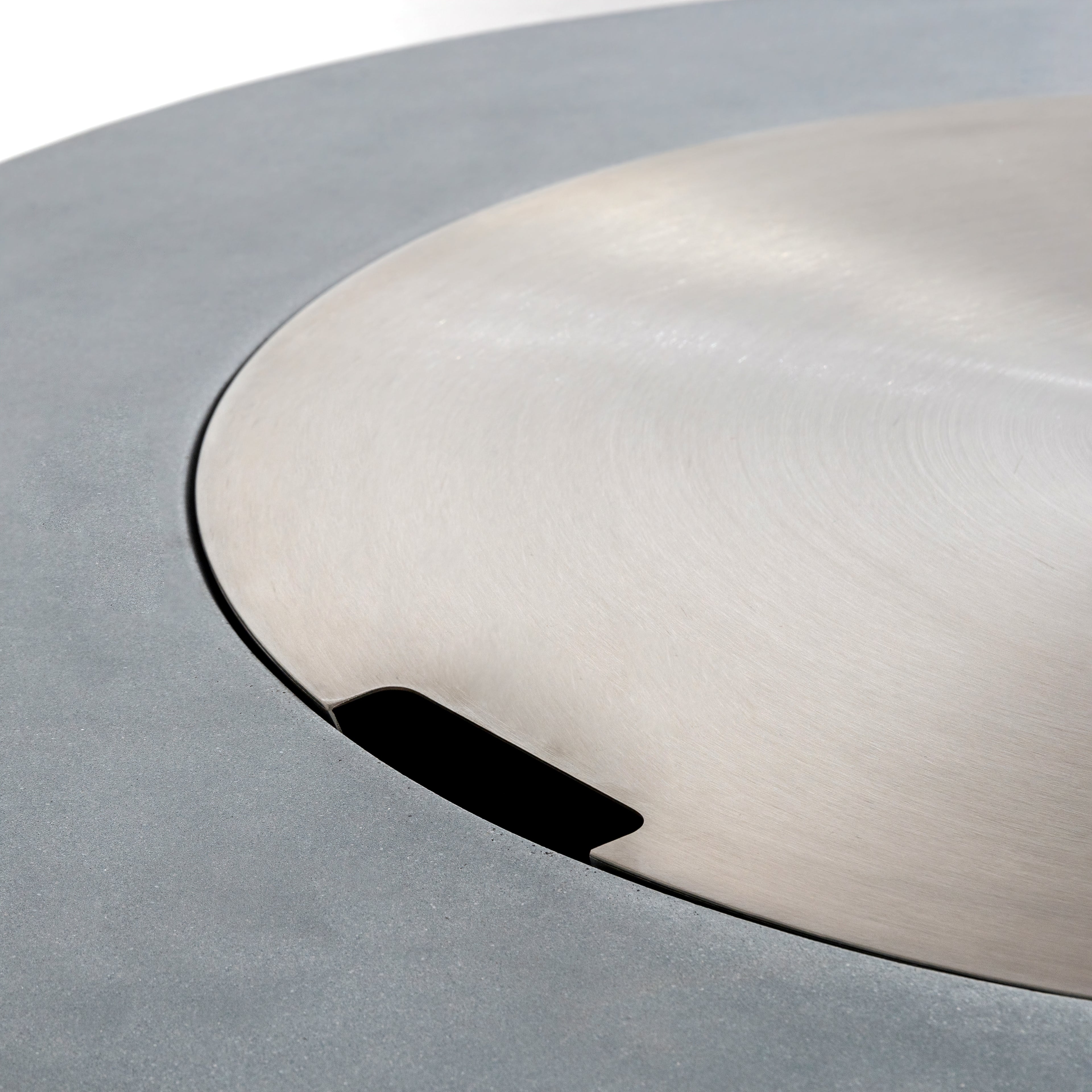 Beton 42" Round Concrete Propane Gas Fire Pit with Access Door#Finish_Natural Gray