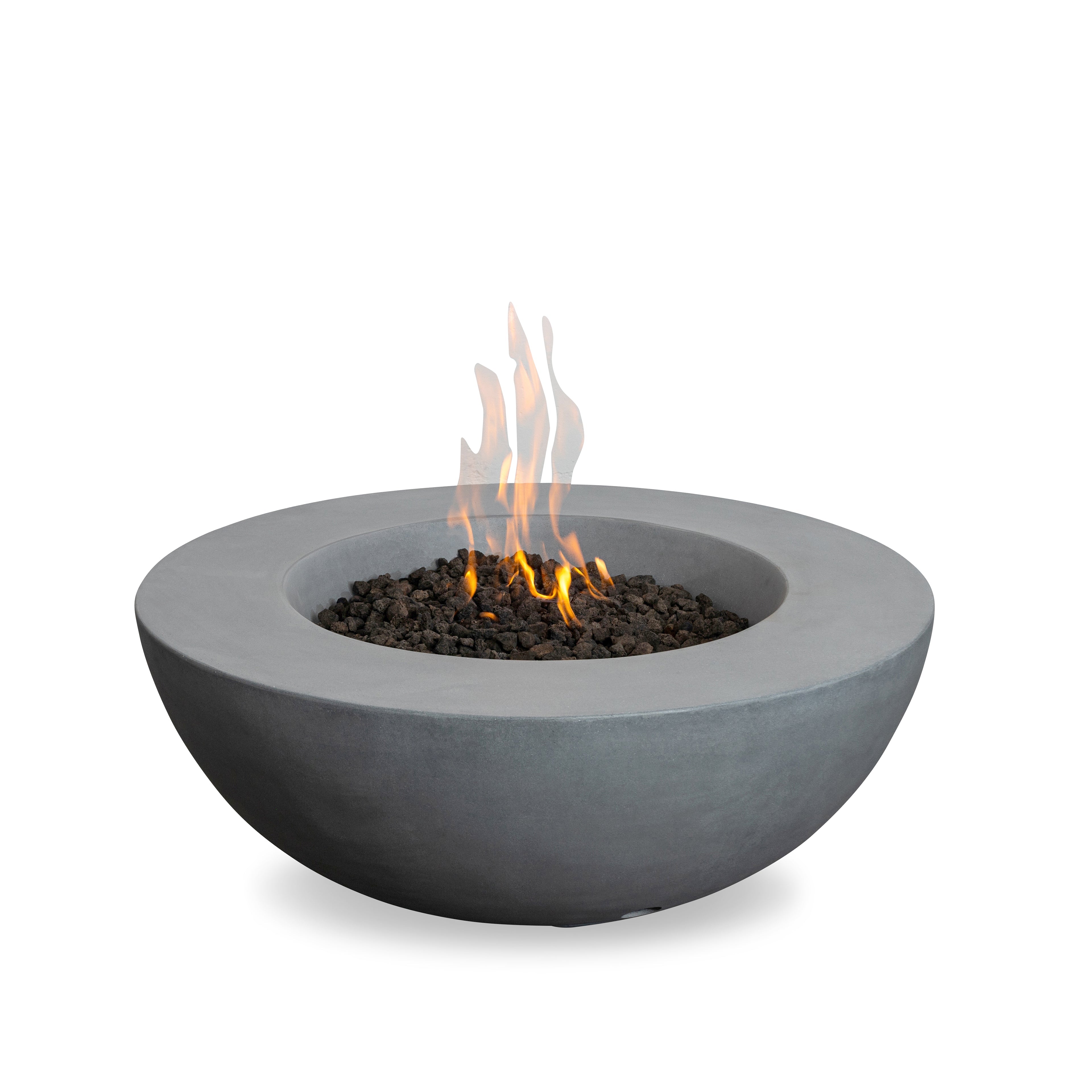 Beton 42" Round Bowl Concrete Natural Gas Fire Pit with Push Button Ignition#Finish_Natural Gray