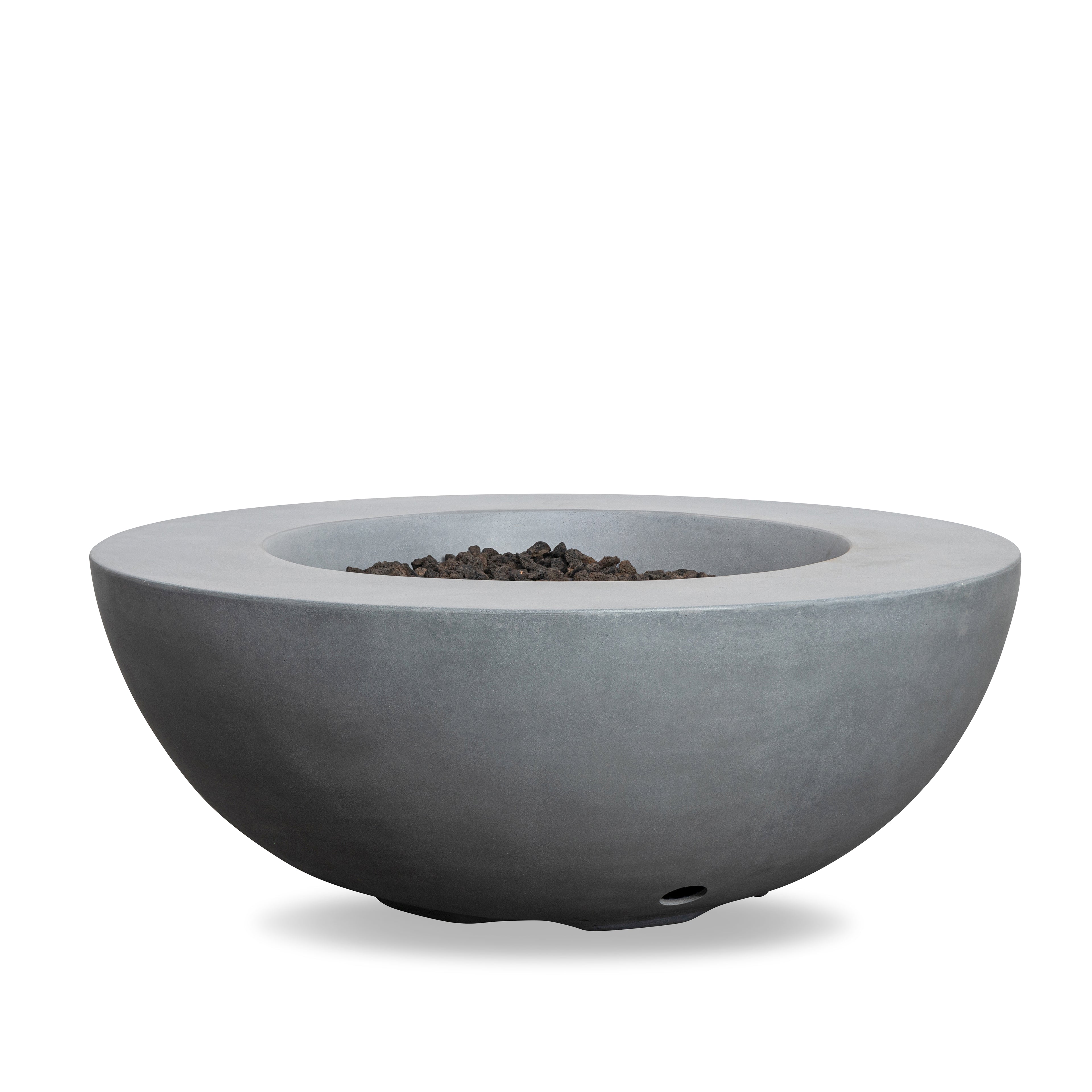 Beton 42" Round Bowl Concrete Natural Gas Fire Pit with Push Button Ignition#Finish_Natural Gray