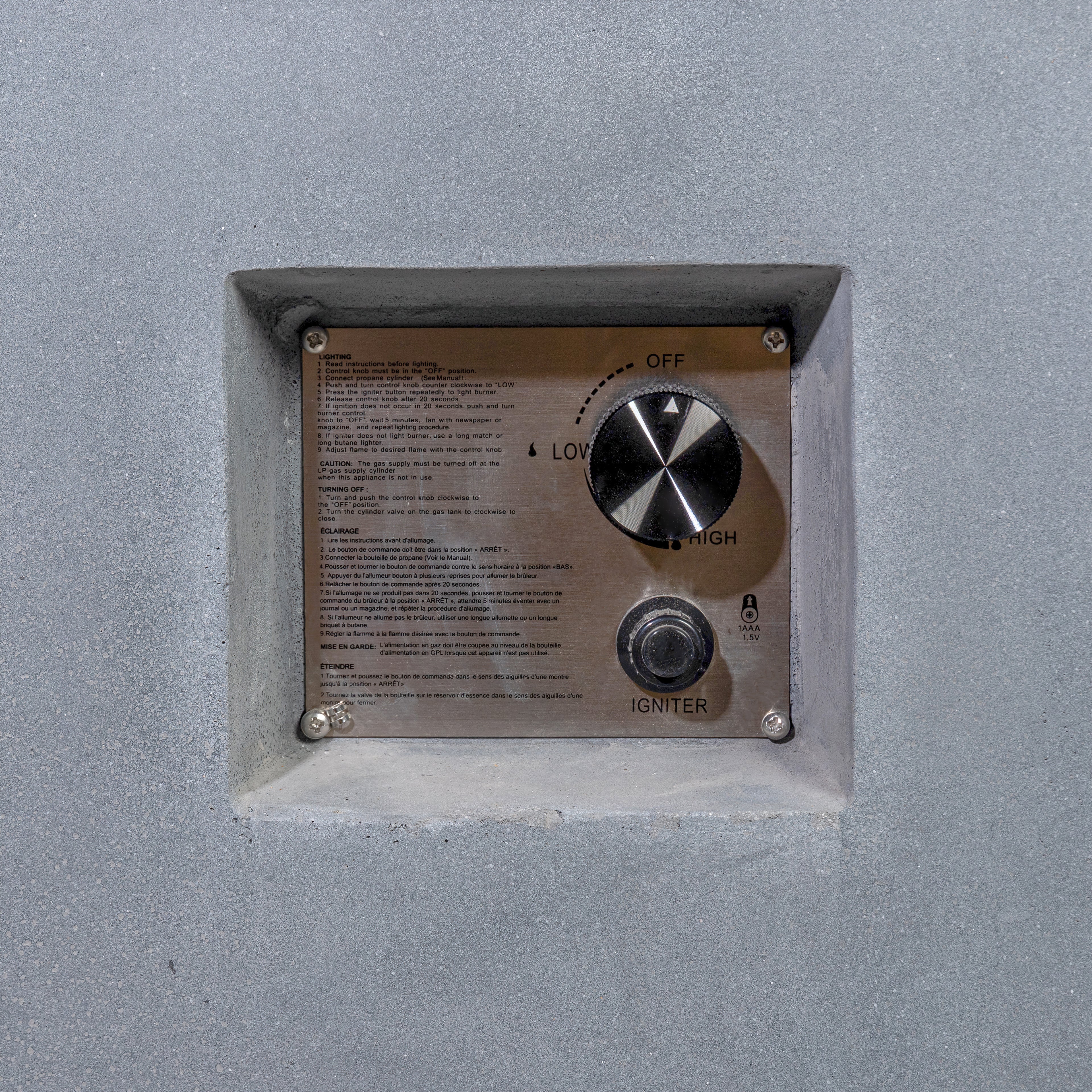 Beton 42" Square Hidden Propane Tank Gas Fire Pit#Finish_Natural Gray