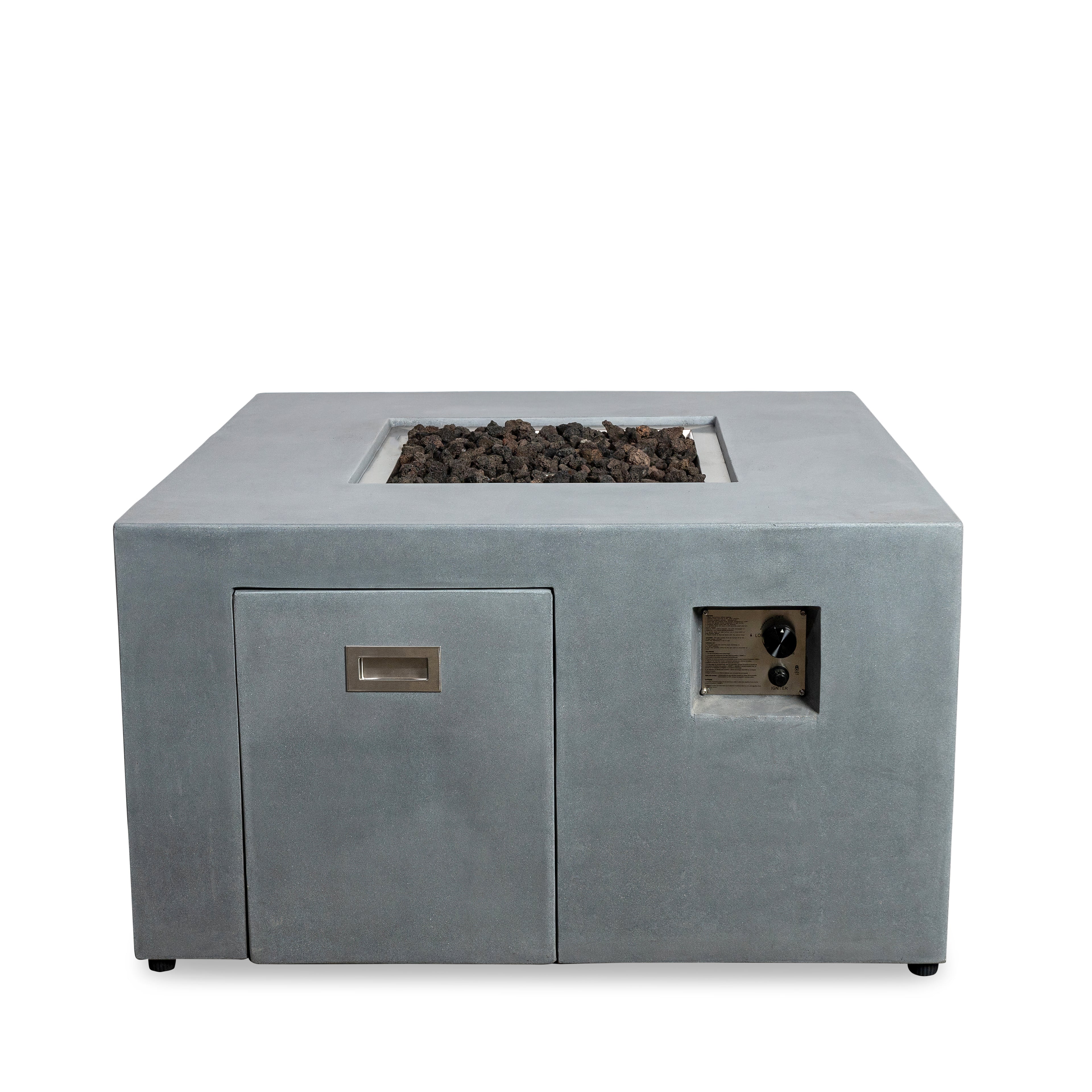 Beton 42" Square Hidden Propane Tank Gas Fire Pit#Finish_Natural Gray