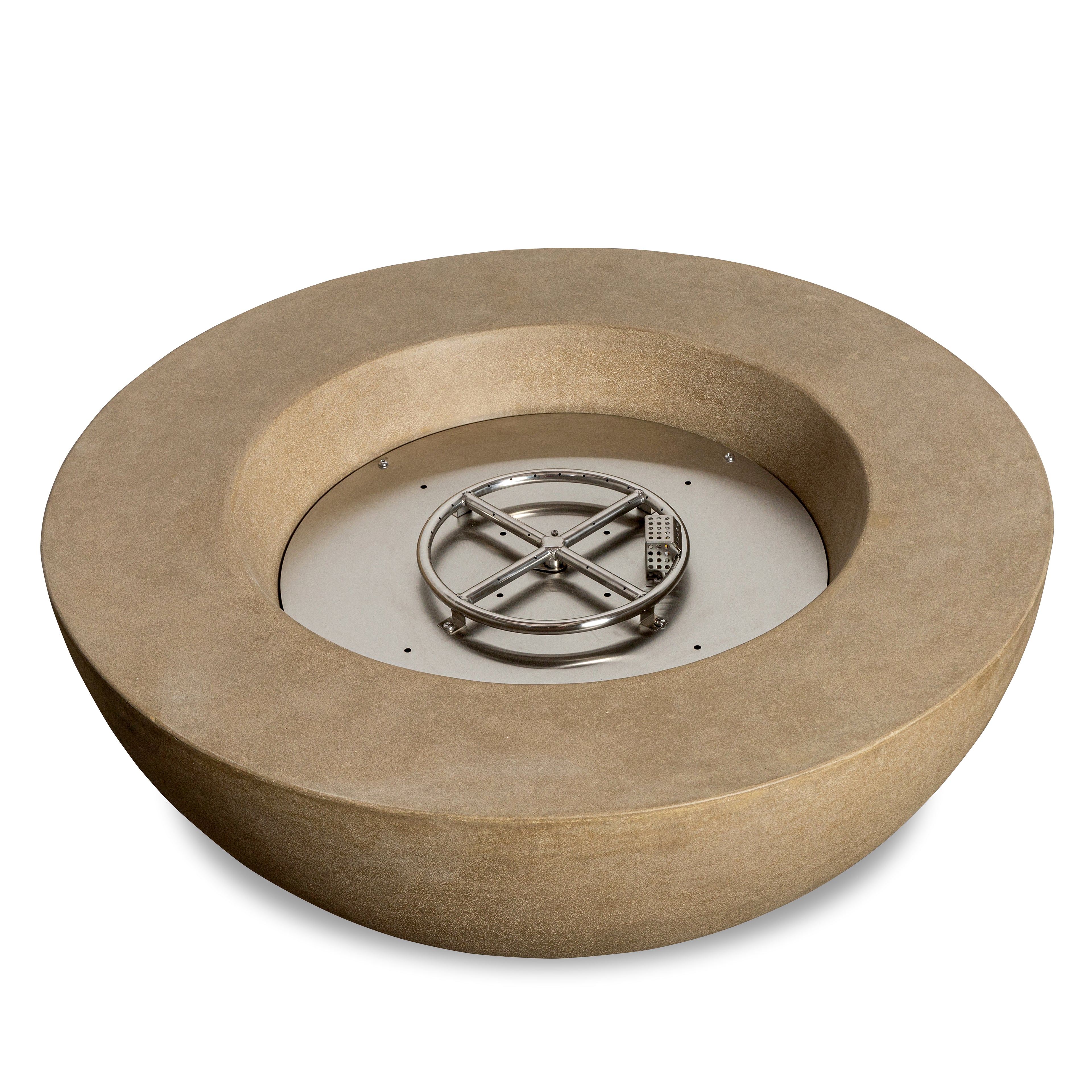 Beton 42" Round Bowl Concrete Natural Gas Fire Pit with Push Button Ignition#Finish_Sand