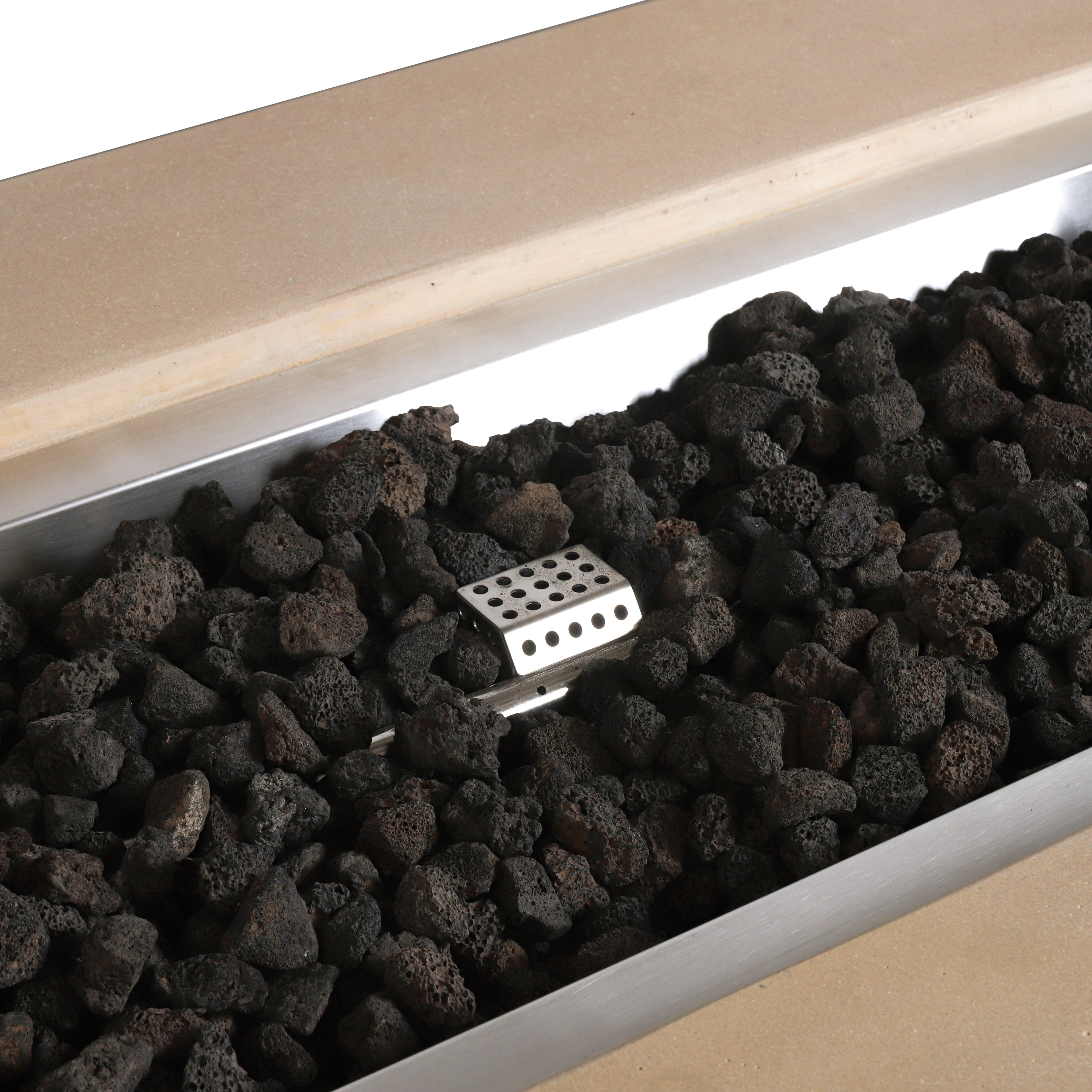 Beton 72" Rectangular Gas Fire Pit#Finish_Sand