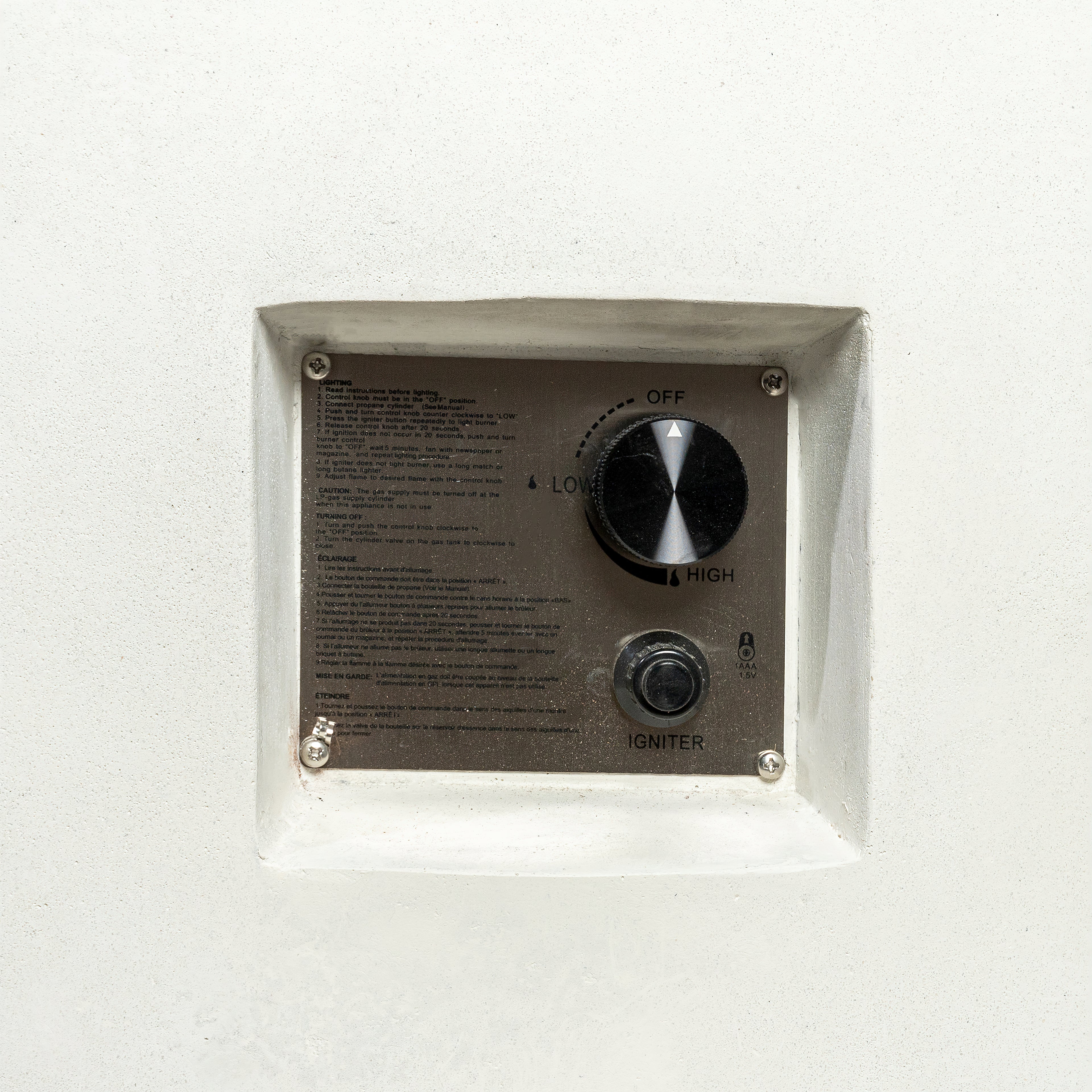 Beton 42" Round Concrete Propane Gas Fire Pit with Access Door#Finish_Stone White