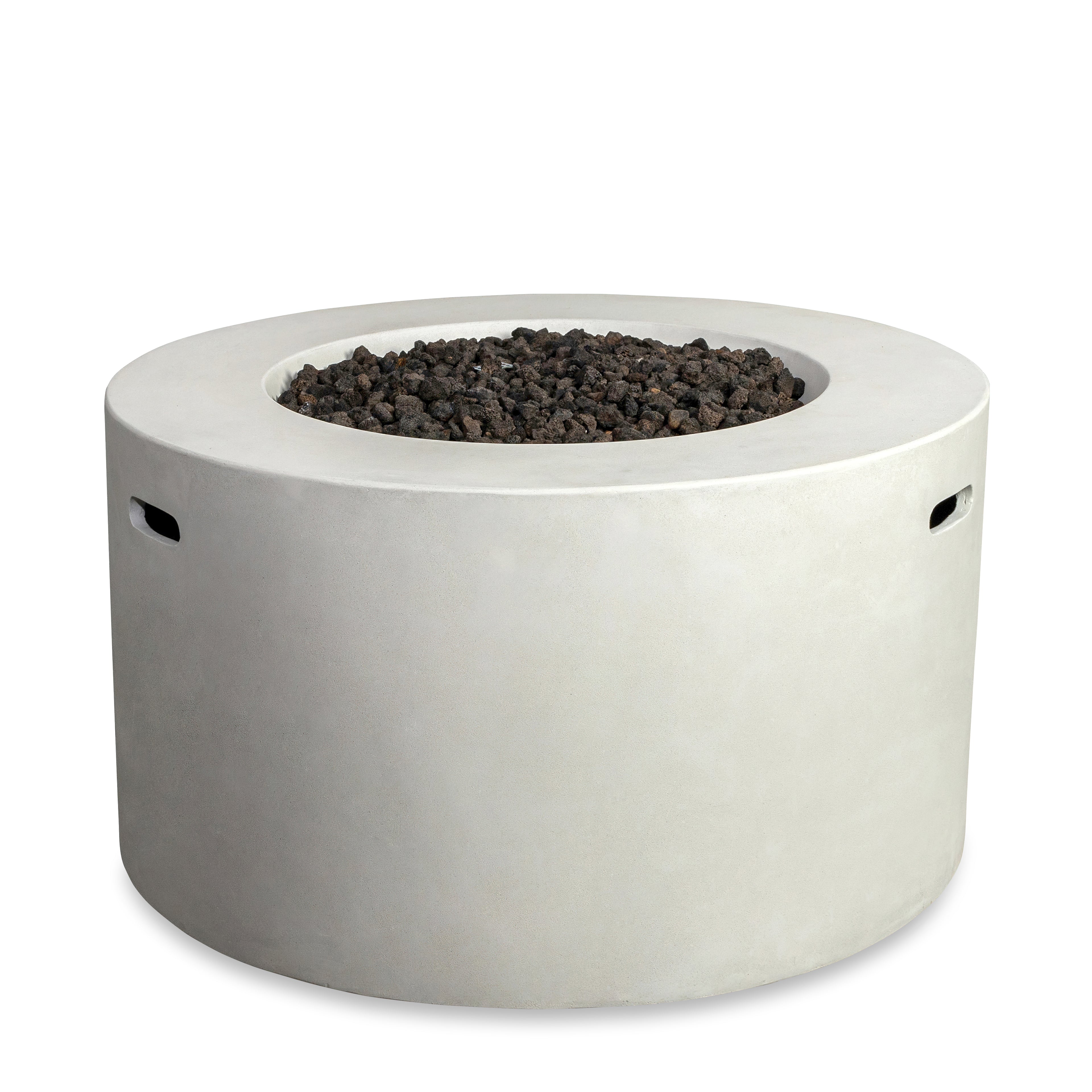 Beton 42" Round Concrete Propane Gas Fire Pit with Access Door#Finish_Stone White