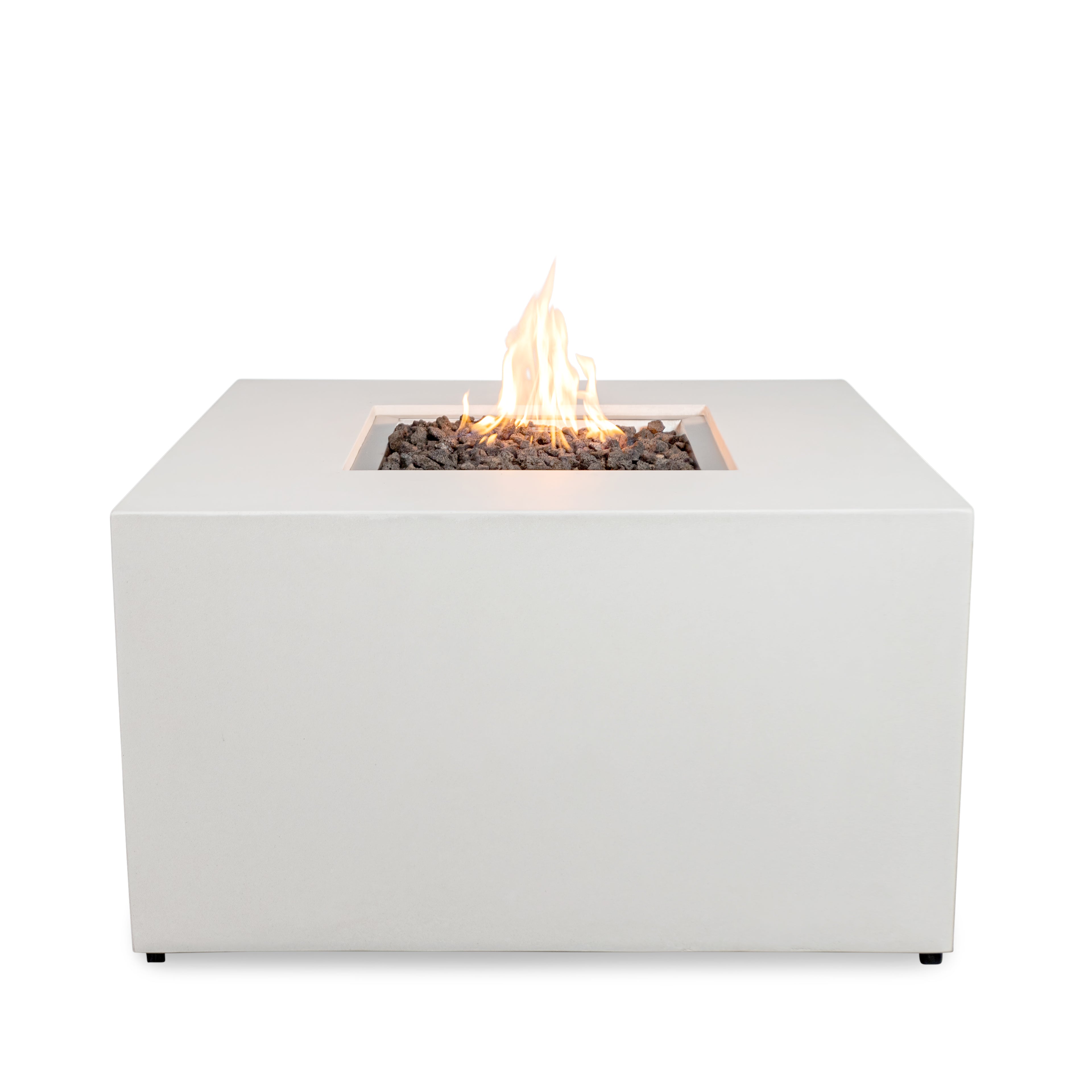 Beton 42" Square Hidden Propane Tank Gas Fire Pit#Finish_Stone White