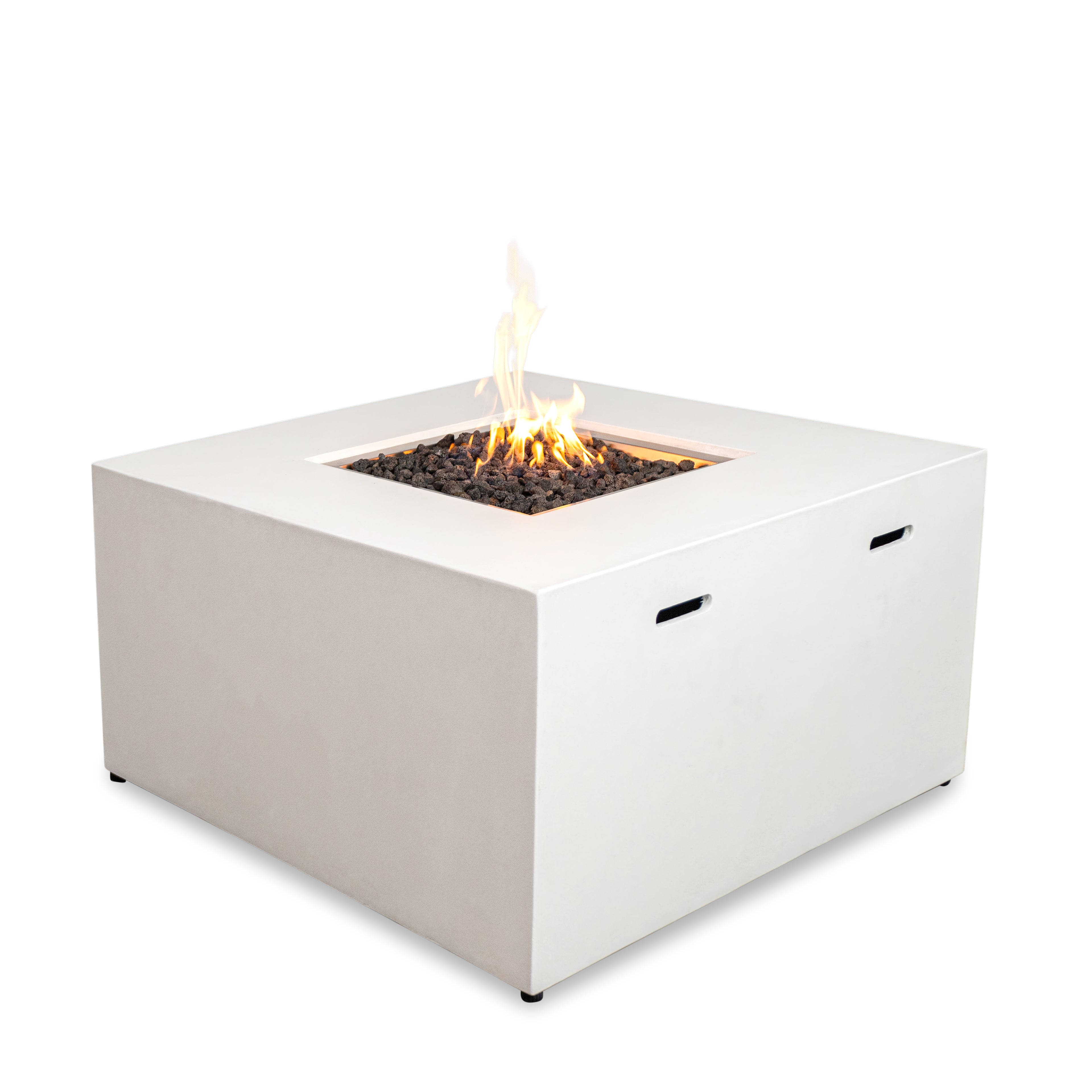 Beton 42" Square Hidden Propane Tank Gas Fire Pit#Finish_Stone White
