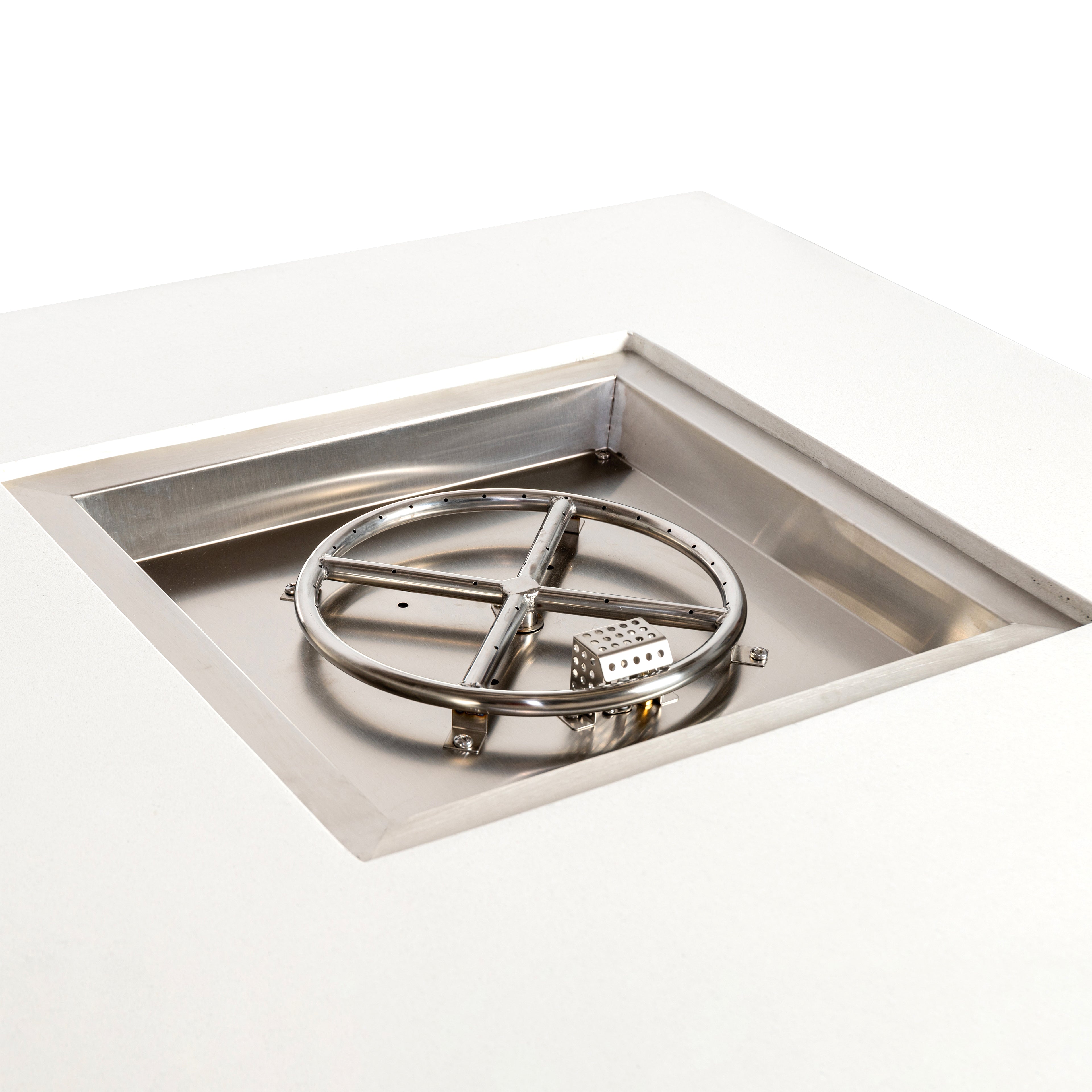Beton 42" Square Hidden Propane Tank Gas Fire Pit#Finish_Stone White