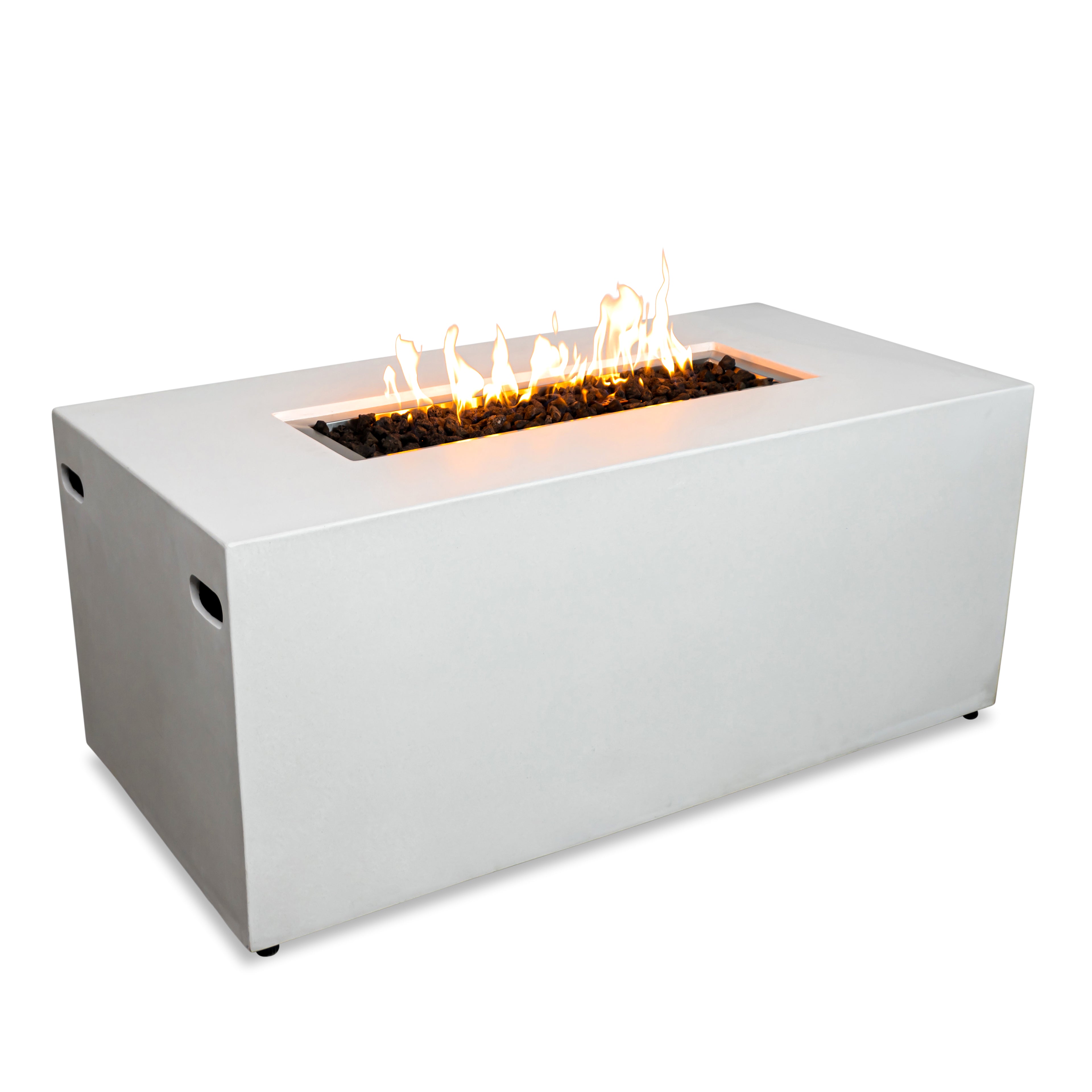 Beton 55" Rectangular Hidden Propane Gas Fire Pit#Finish_Stone White