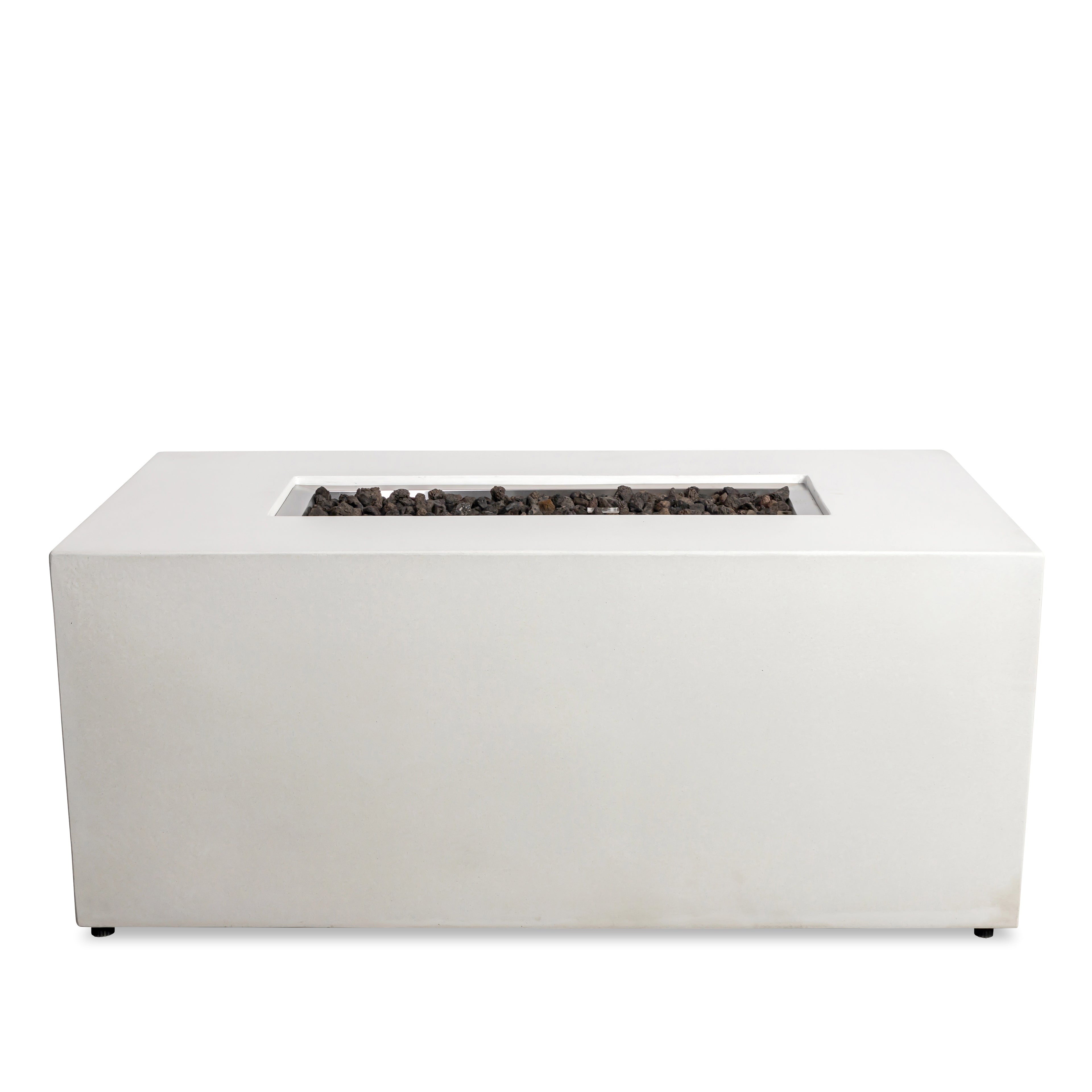 Beton 55" Rectangular Hidden Propane Gas Fire Pit#Finish_Stone White