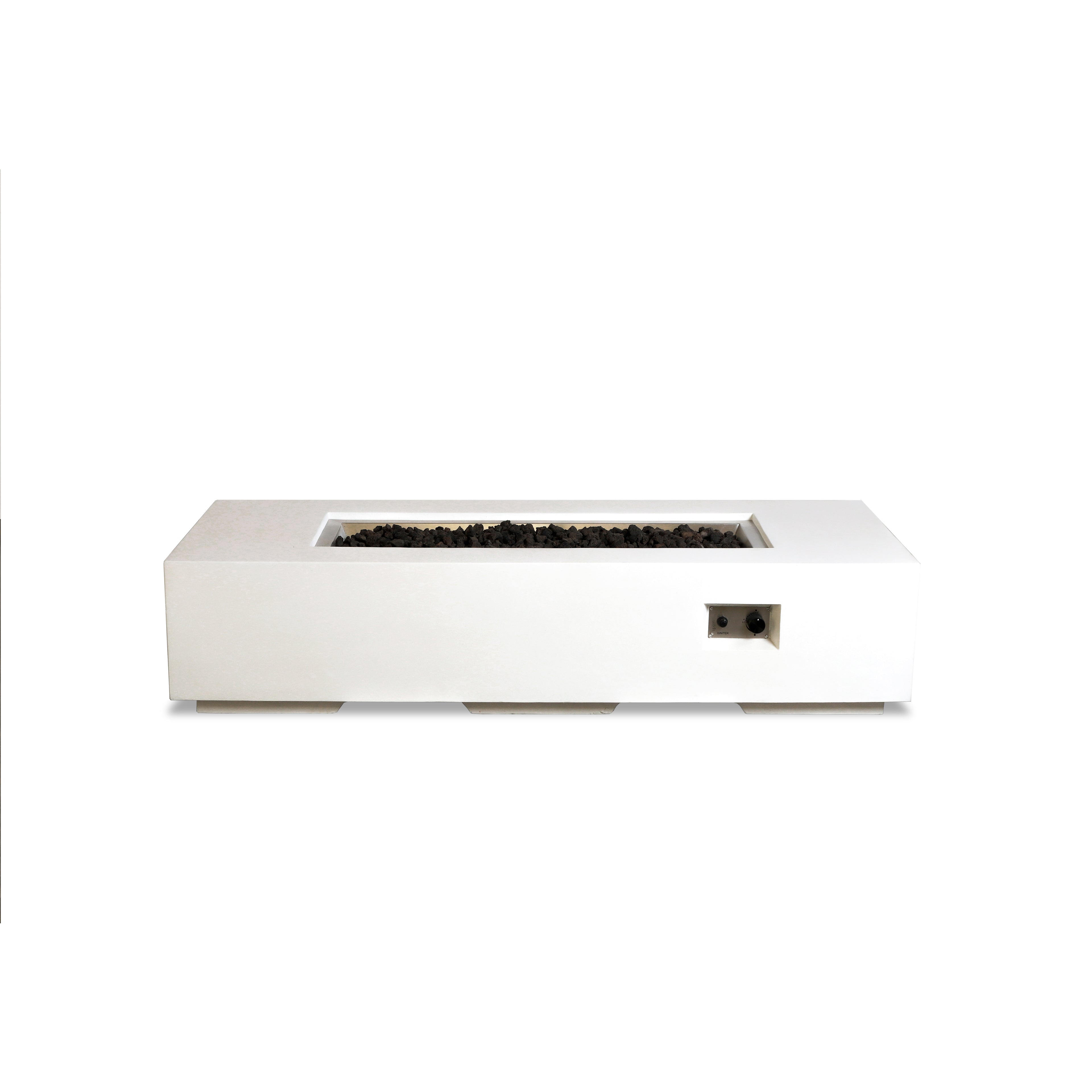 Beton 72" Rectangular Gas Fire Pit#Finish_Stone White