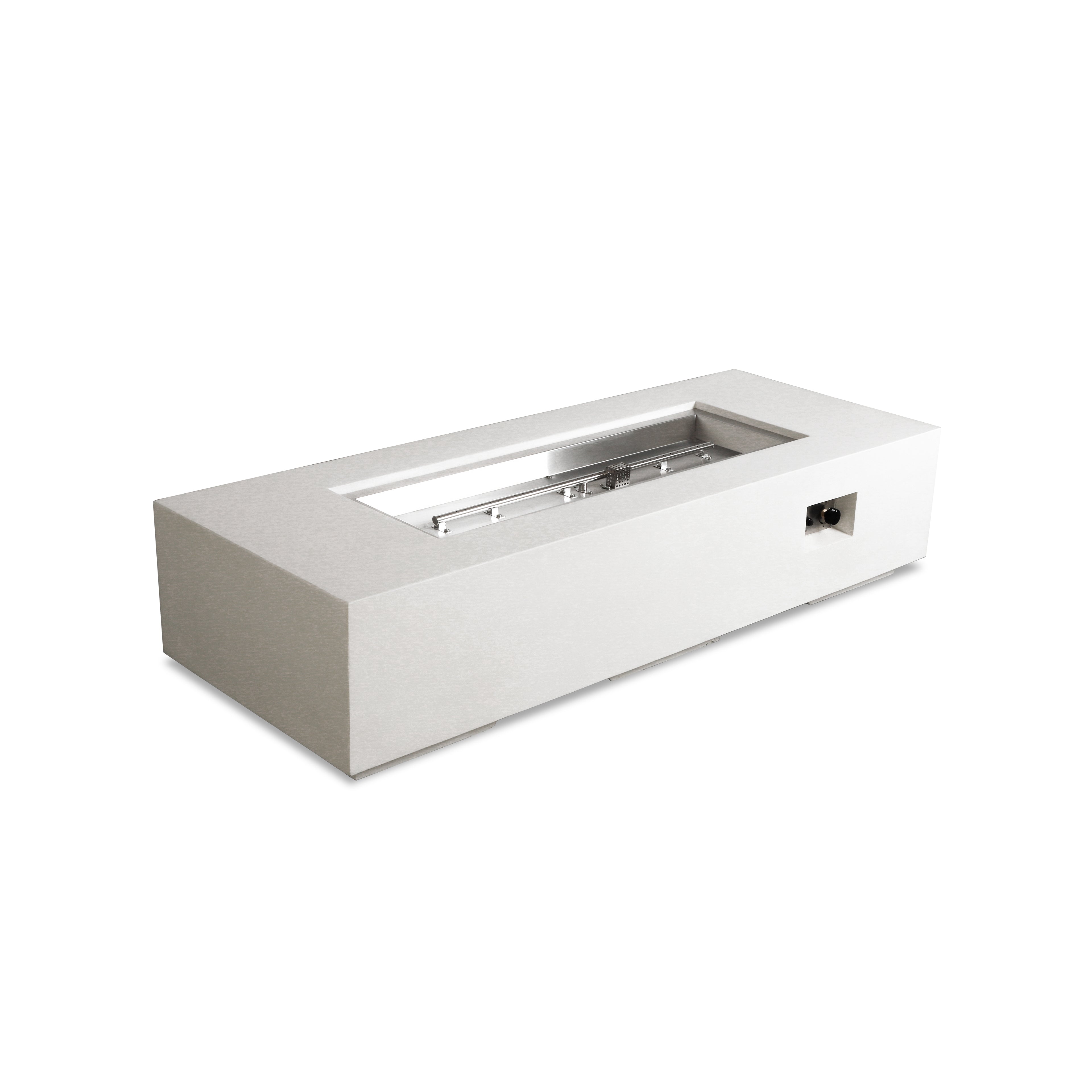 Beton 72" Rectangular Gas Fire Pit#Finish_Stone White