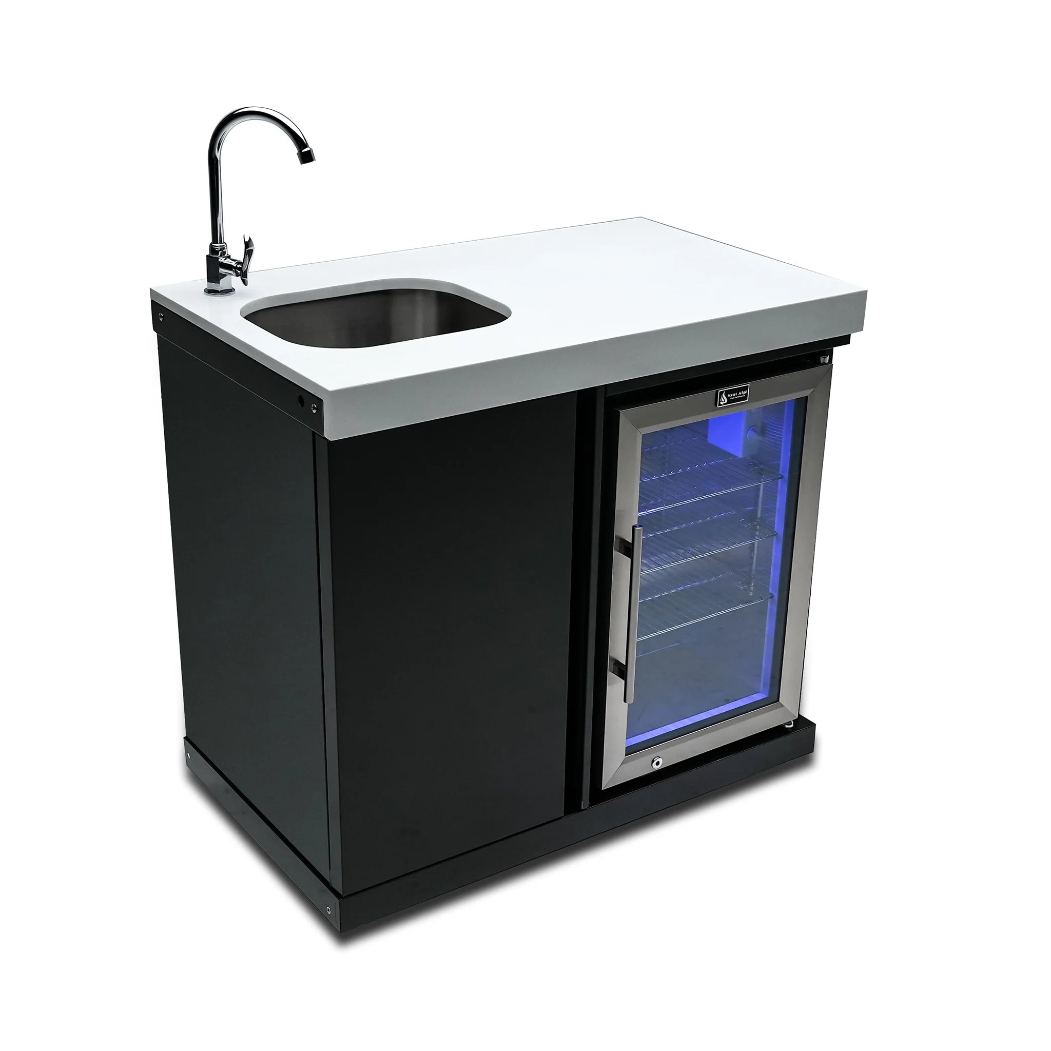 Black Stainless Steel Outdoor Rated Beverage Center