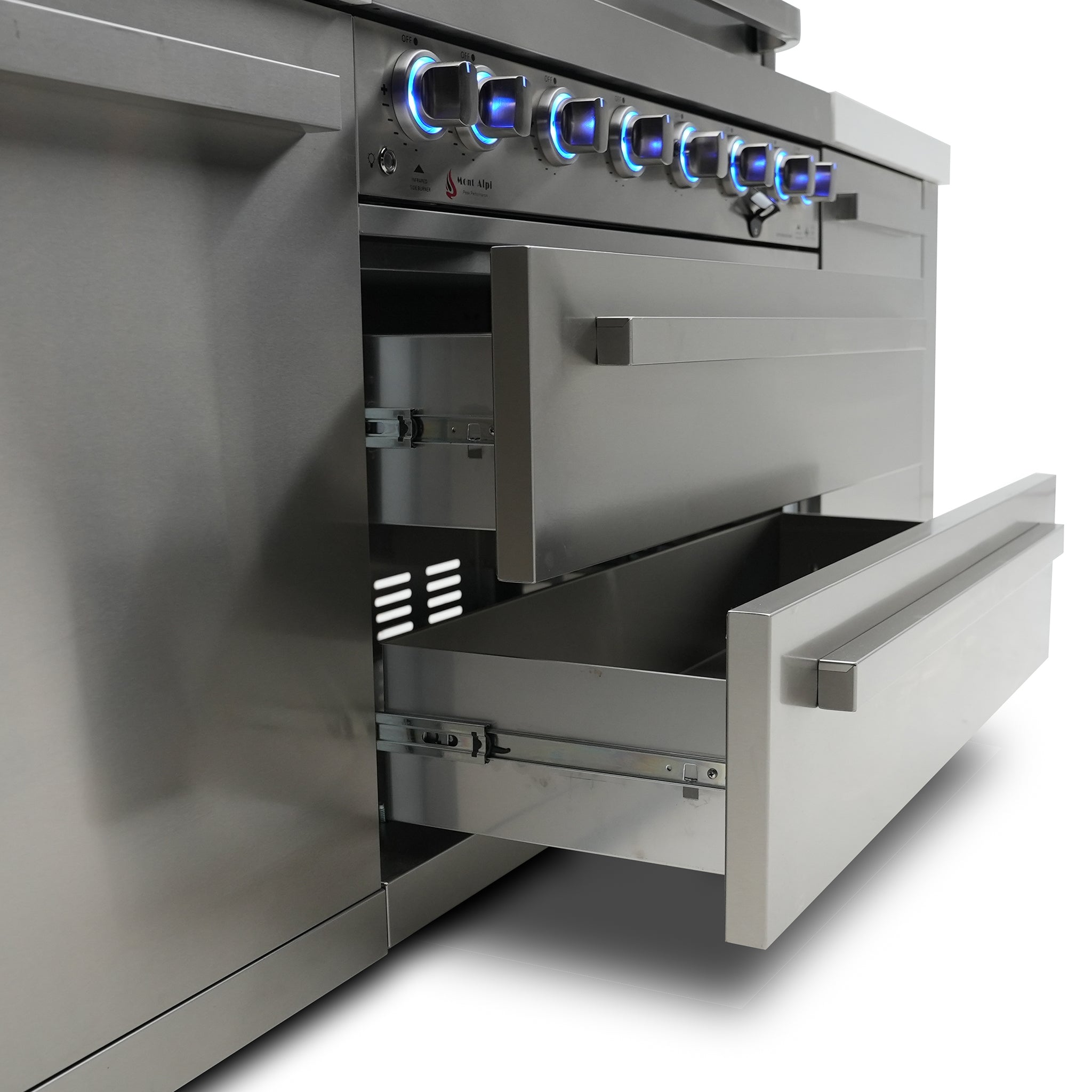 805 Deluxe 8 ft. Stainless Steel 6-Burner Outdoor Kitchen Island