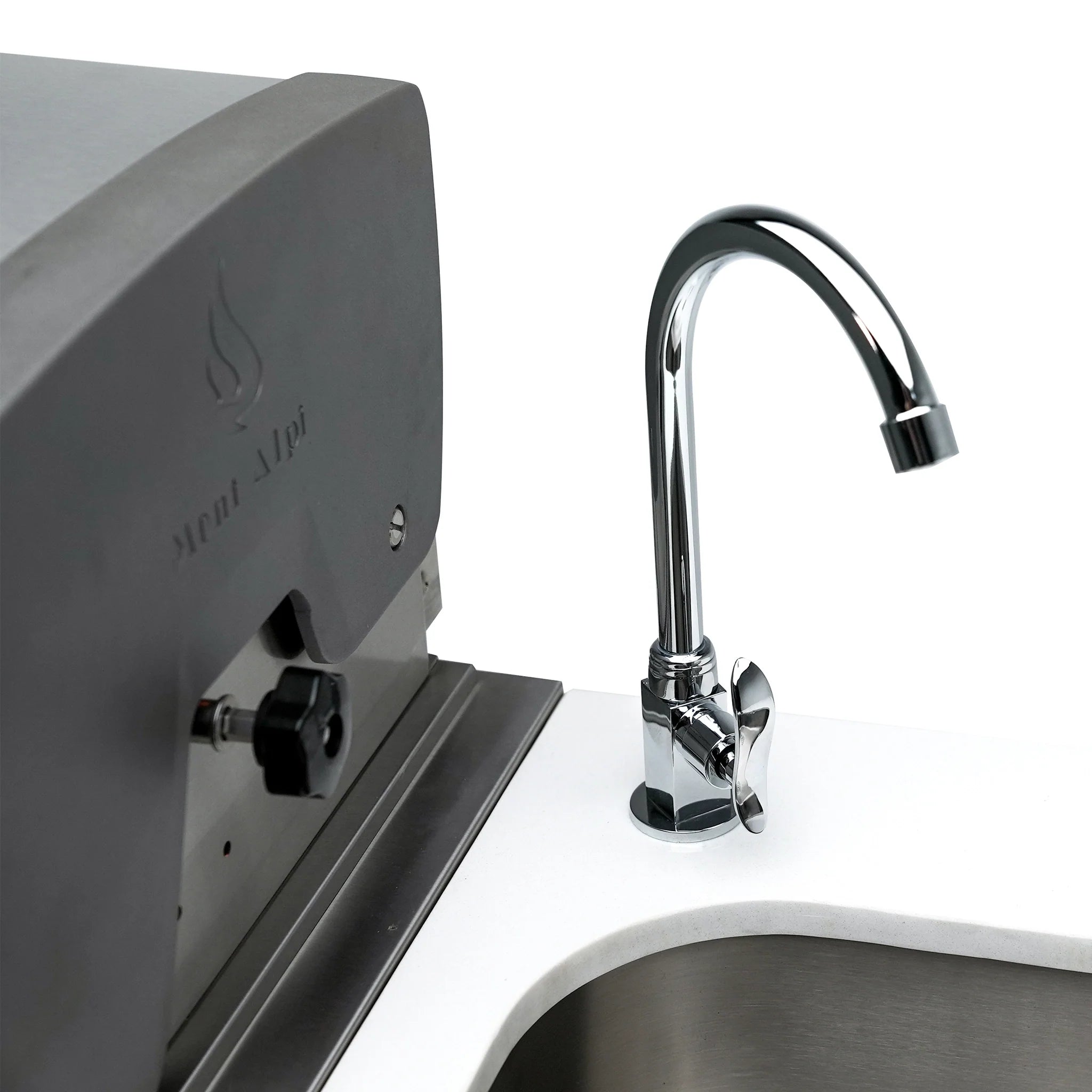 805 Deluxe 11 ft. Stainless Steel 6-Burner Outdoor Kitchen Island with Beverage Center