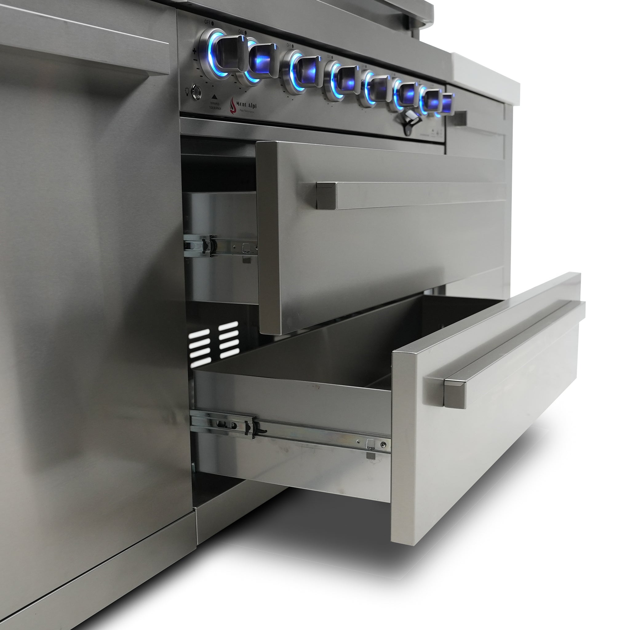 805 Original 15 ft. Stainless Steel 6-Burner Outdoor Kitchen Island with Beverage Center and Kegerator