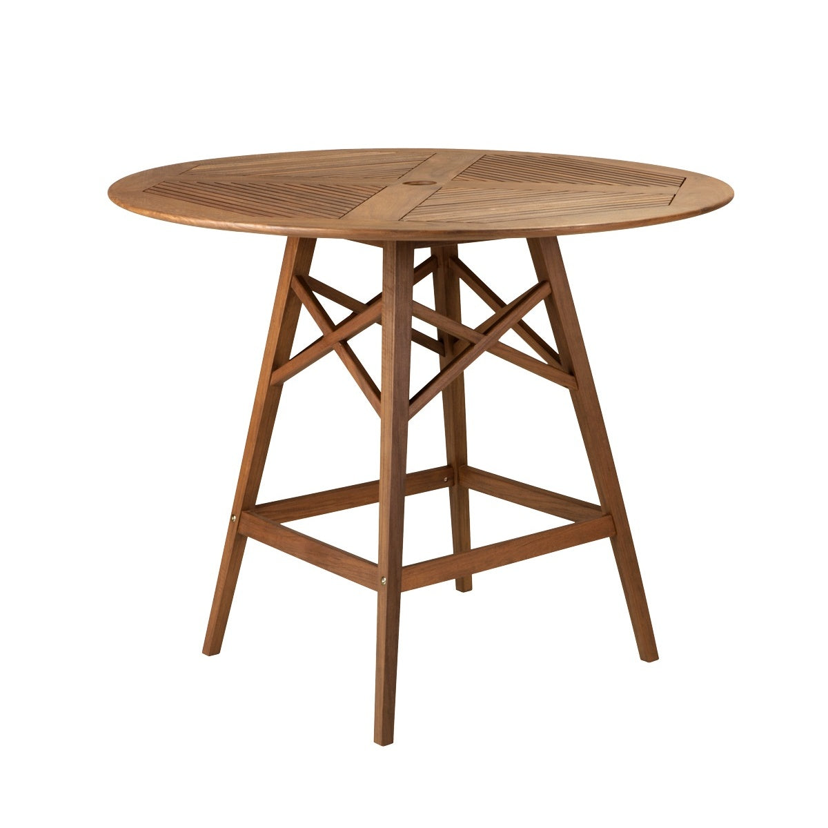 Opal 48" Round Ipe Wood Bar Table