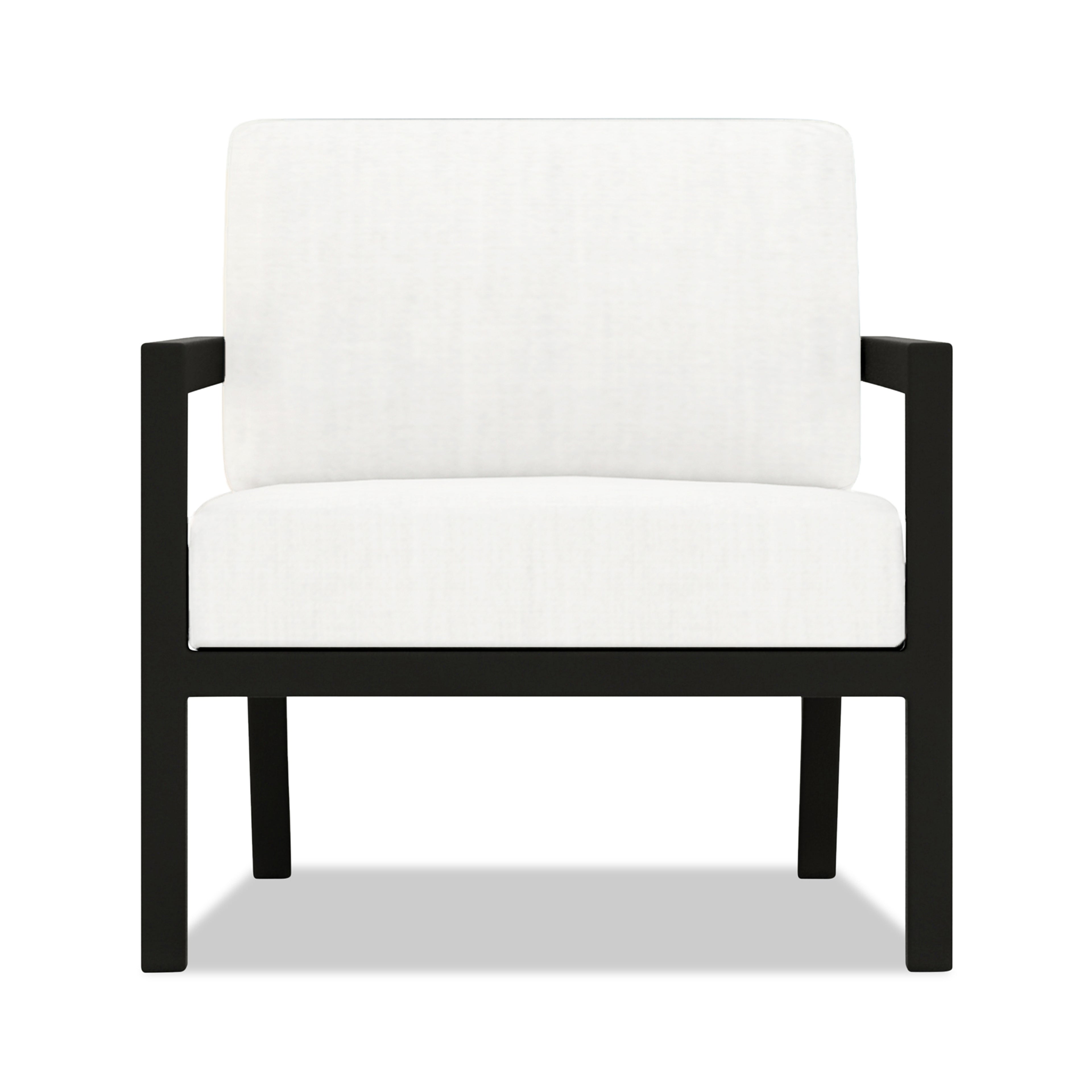 Pacifica Classic 4 Piece Aluminum Loveseat Set#Finish_Black#Fabric_Canvas Natural