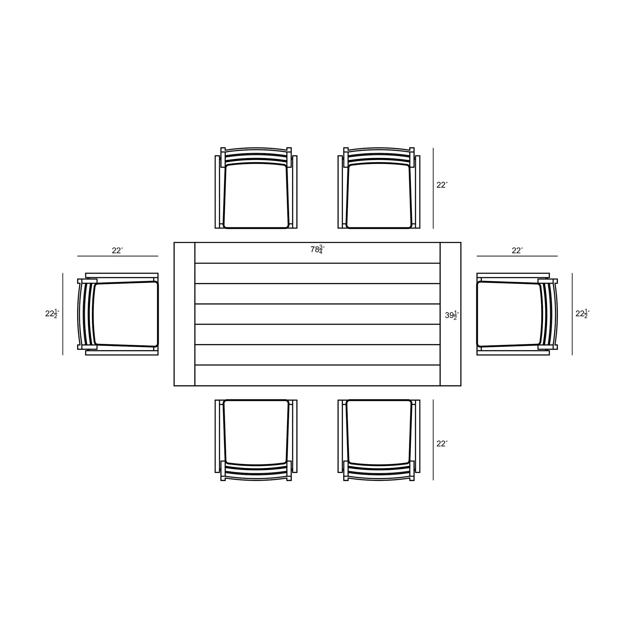 Harmonia Living Pacifica Mill 6 Seat Aluminum Reclaimed Teak Outdoor Dining Set 51