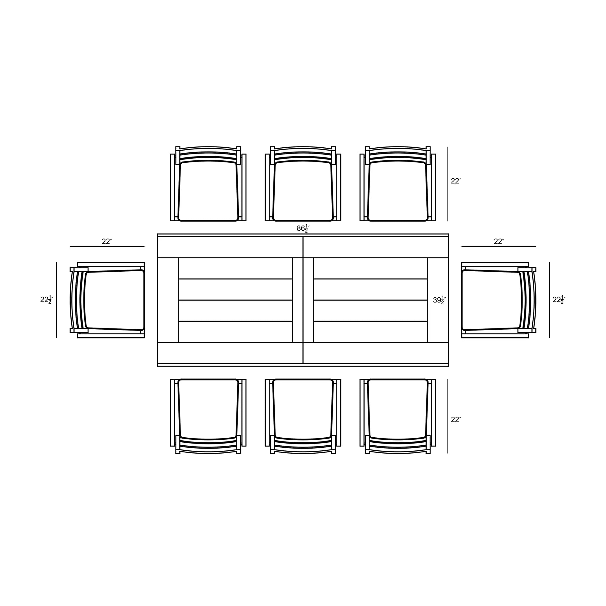 Harmonia Living Pacifica Communal 8 Seat Aluminum Extendable Reclaimed Teak Dining Set 45