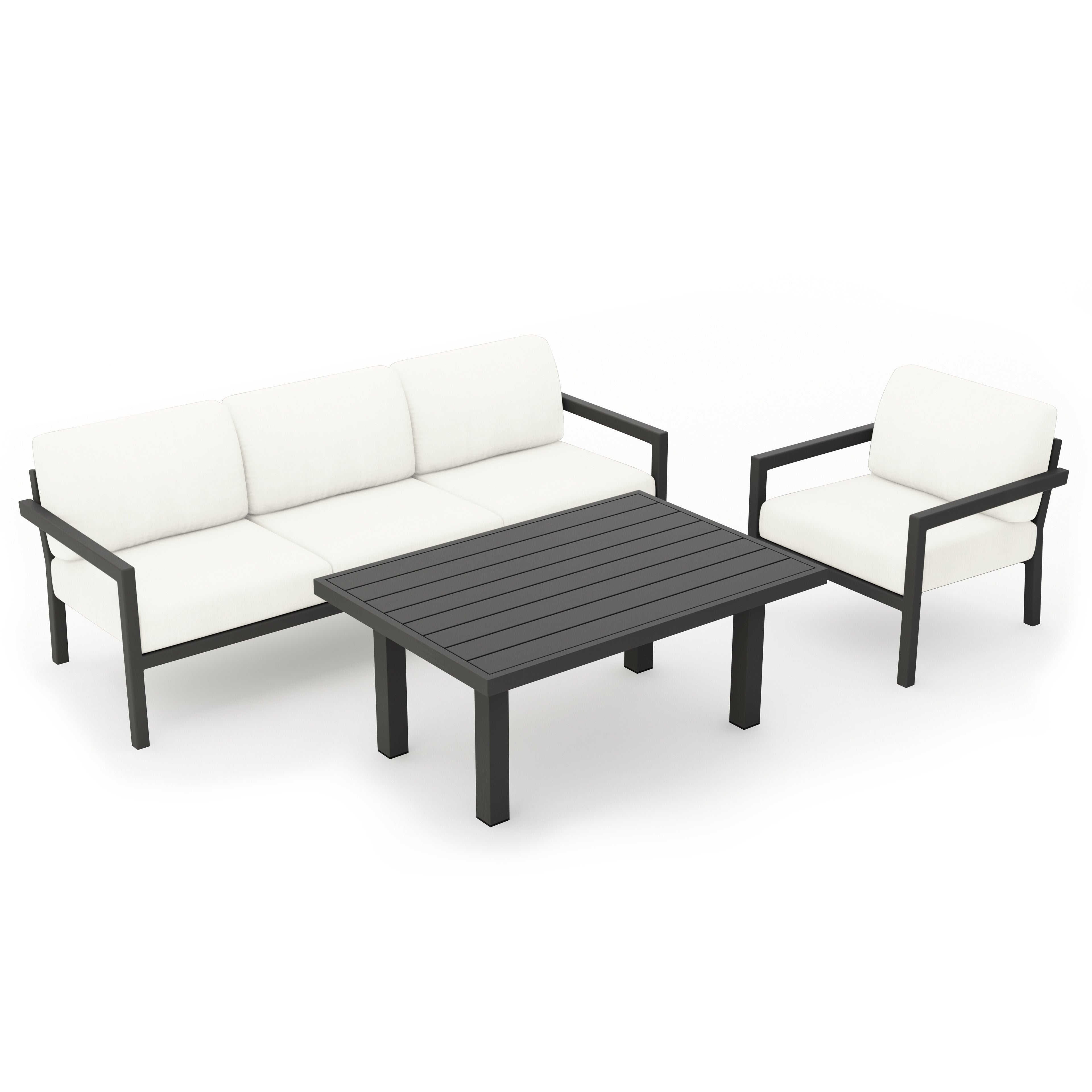 Pacifica Classic 3 Piece Sofa Set#Finish_Slate#Fabric_Canvas Natural