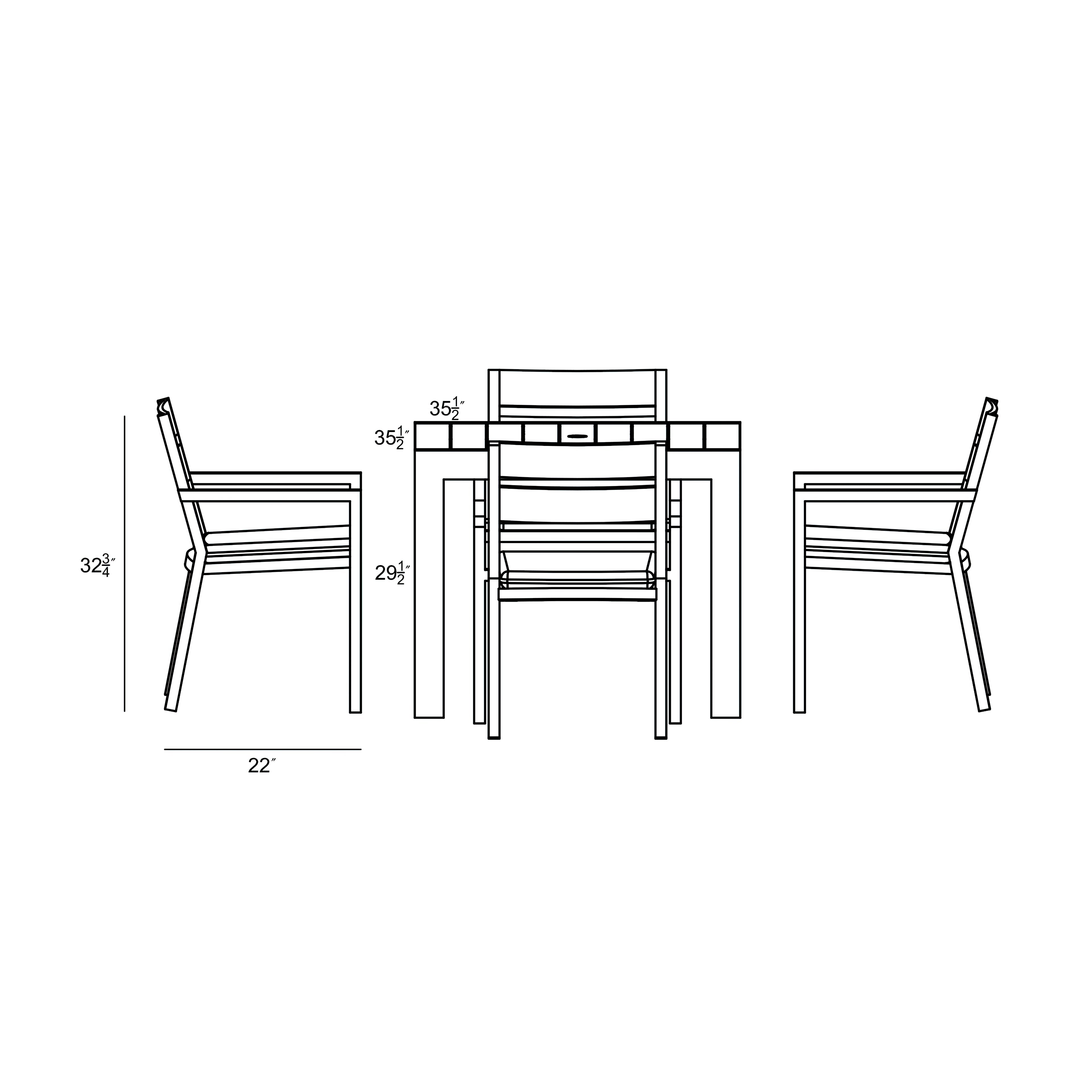 Pacifica Classic 4 Seat Square Dining Set