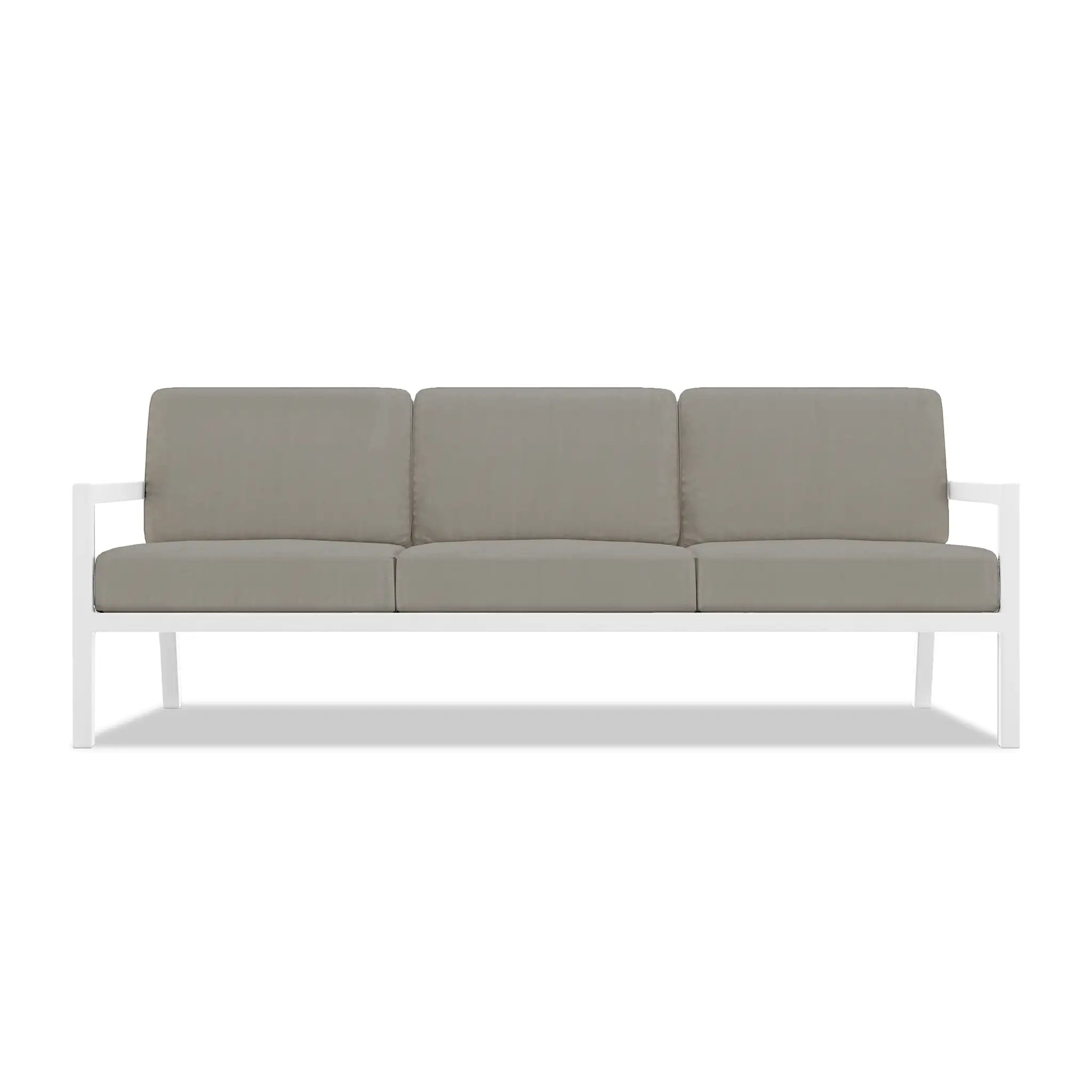 Pacifica Classic 3 Piece Sofa Set#Finish_White#Fabric_Canvas Charcoal